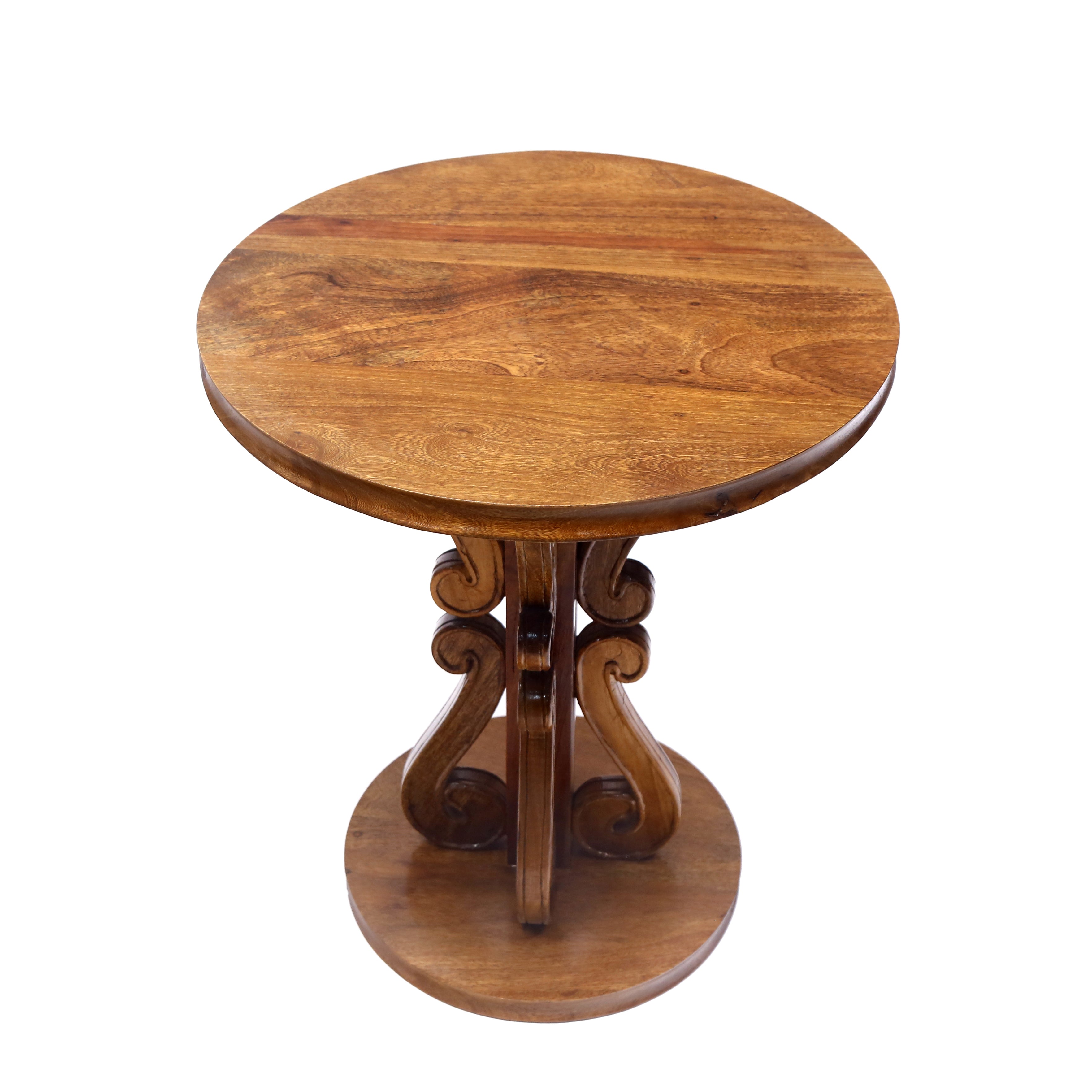 Wooden Curved Round End Table End Table