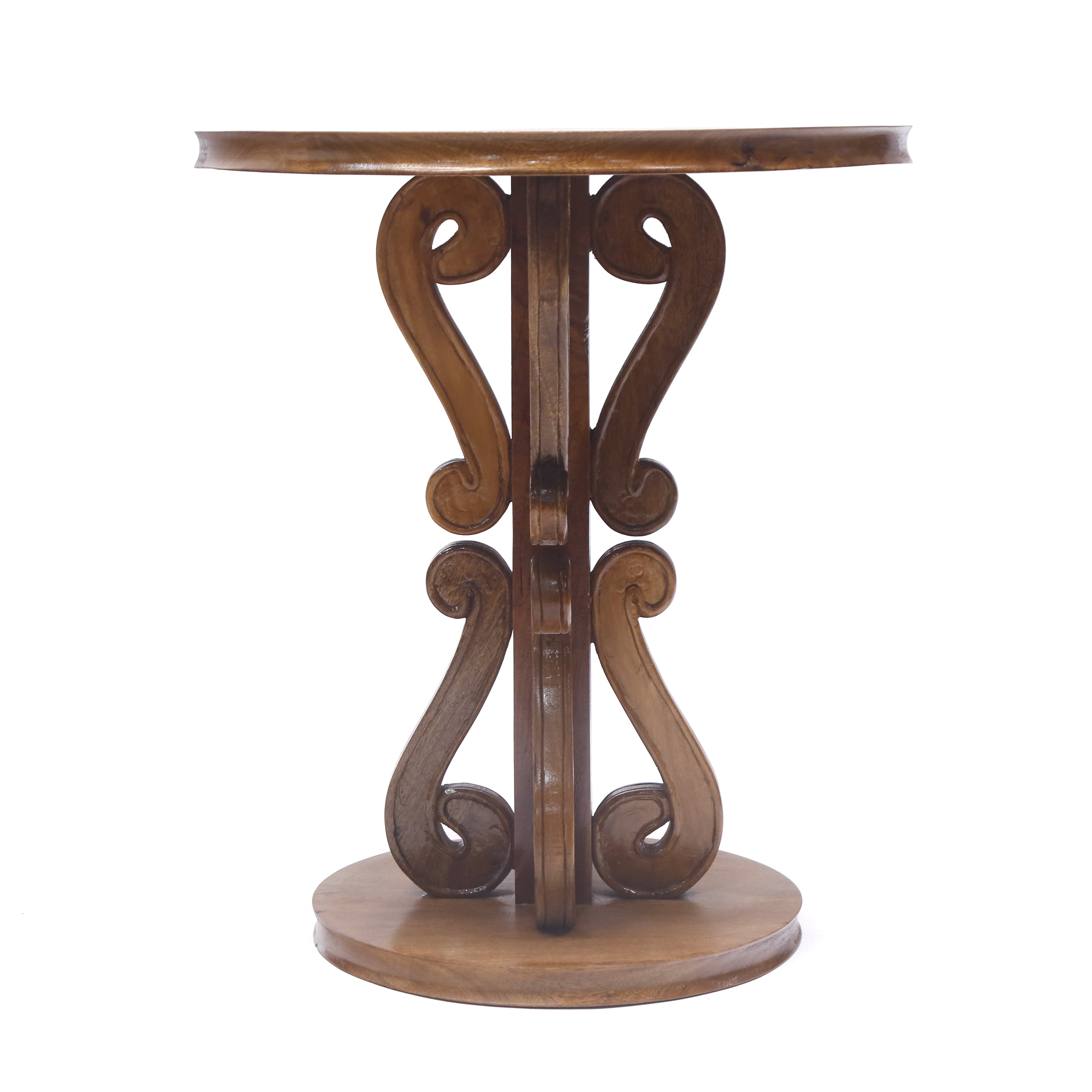 Wooden Curved Round End Table End Table