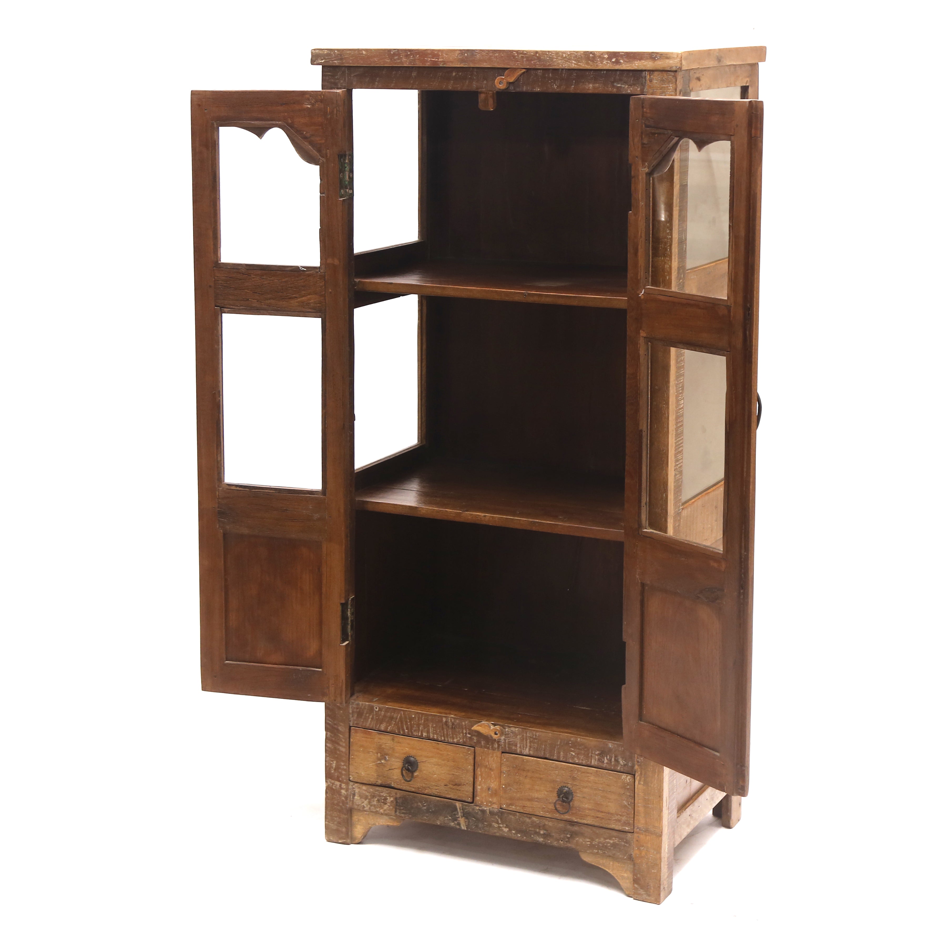 2-Drawer White distressed Almirah Wardrobe