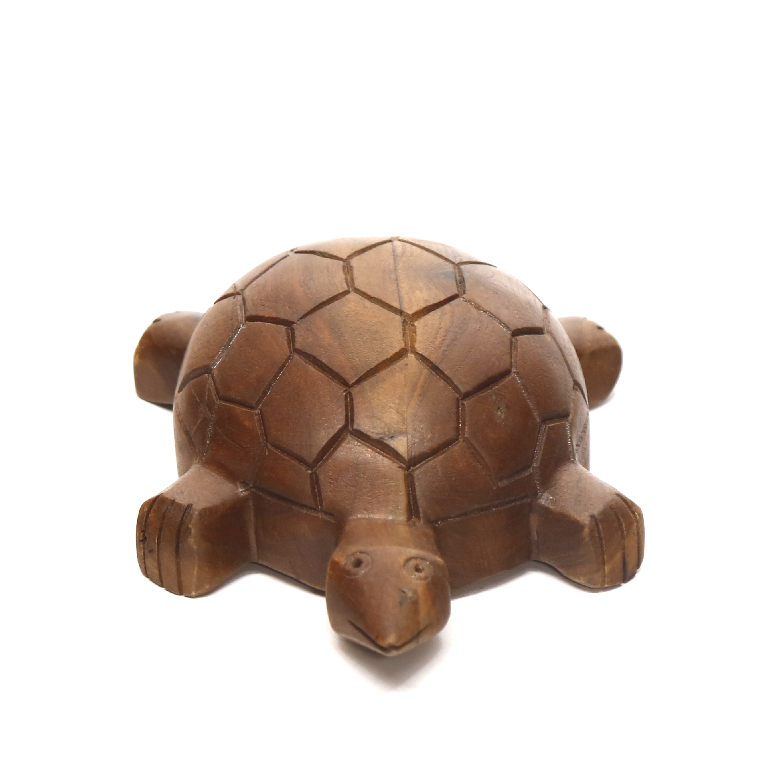 Wooden Detailed Turtle Showpiece Animal Figurine