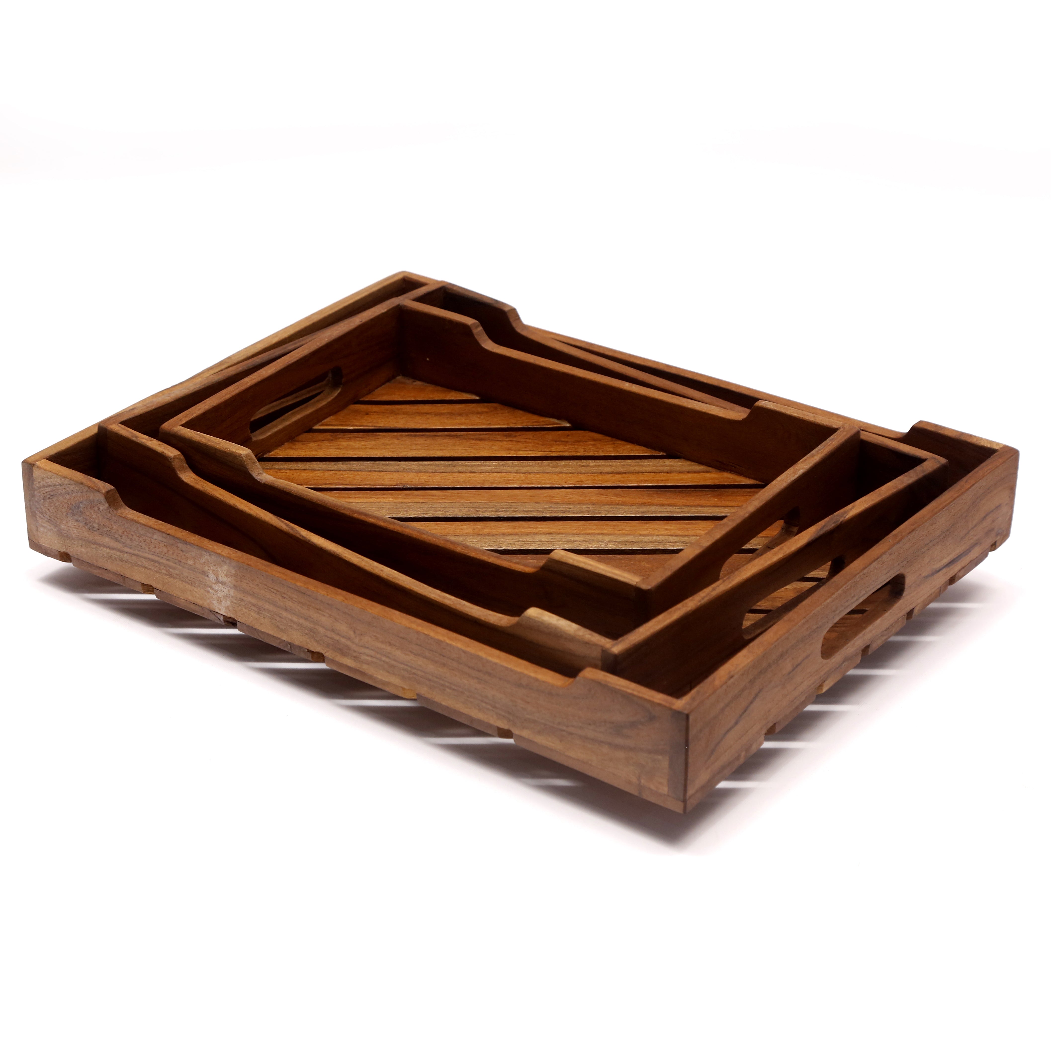 Contemporary Wooden Tray Set Tray