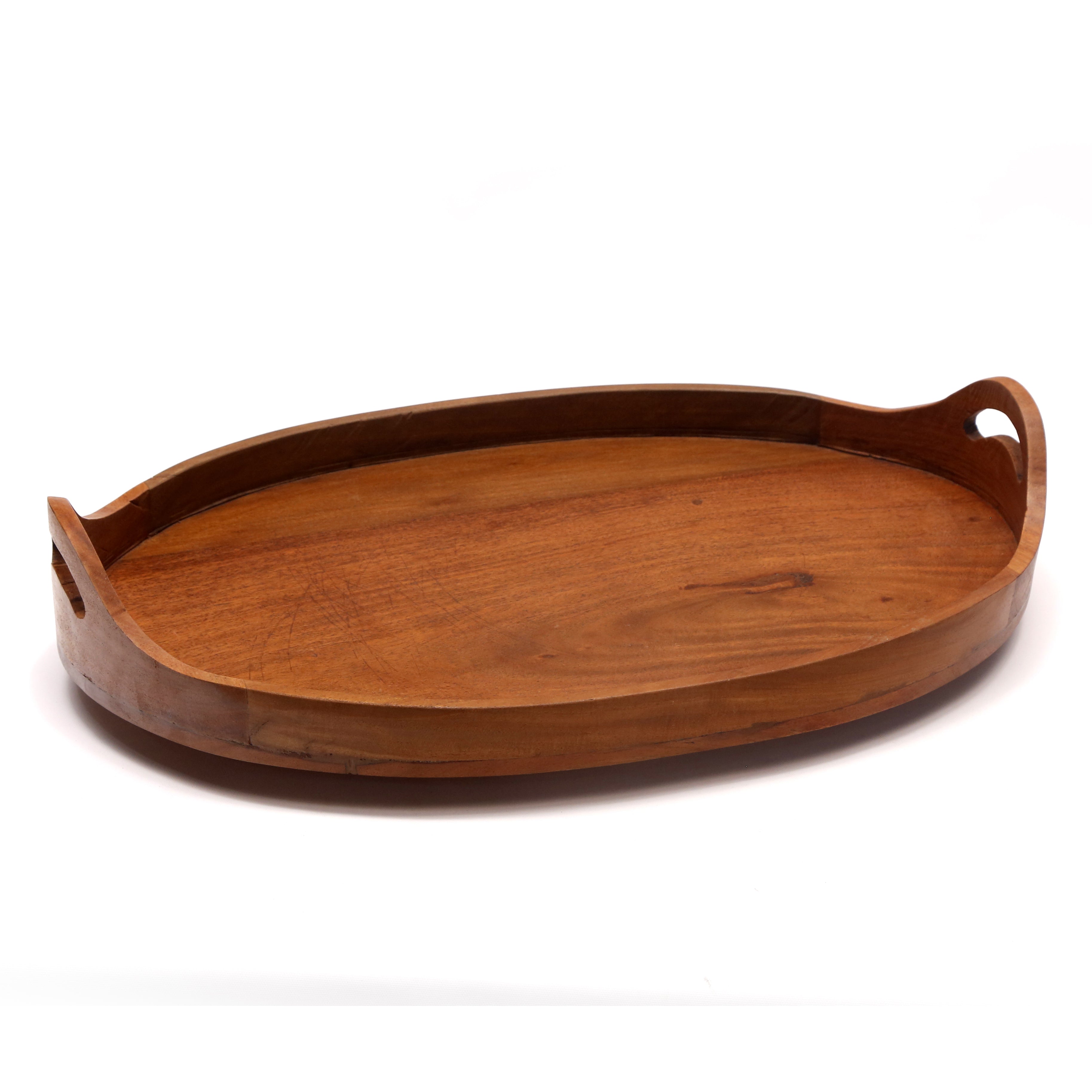 Oval Solid Wood Tray - - Set of 3 Tray