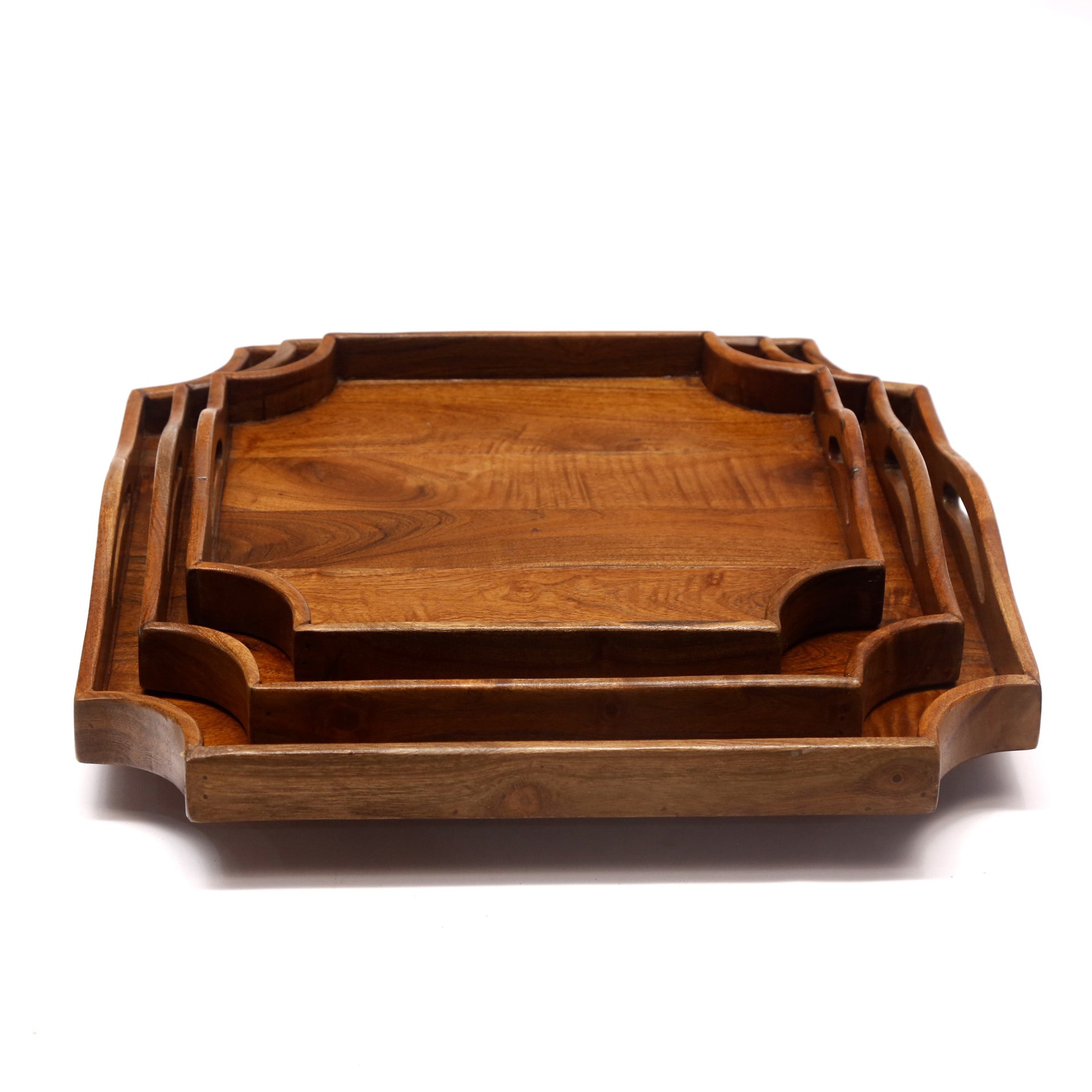 Wooden Abstract-shaped Tray Set Tray