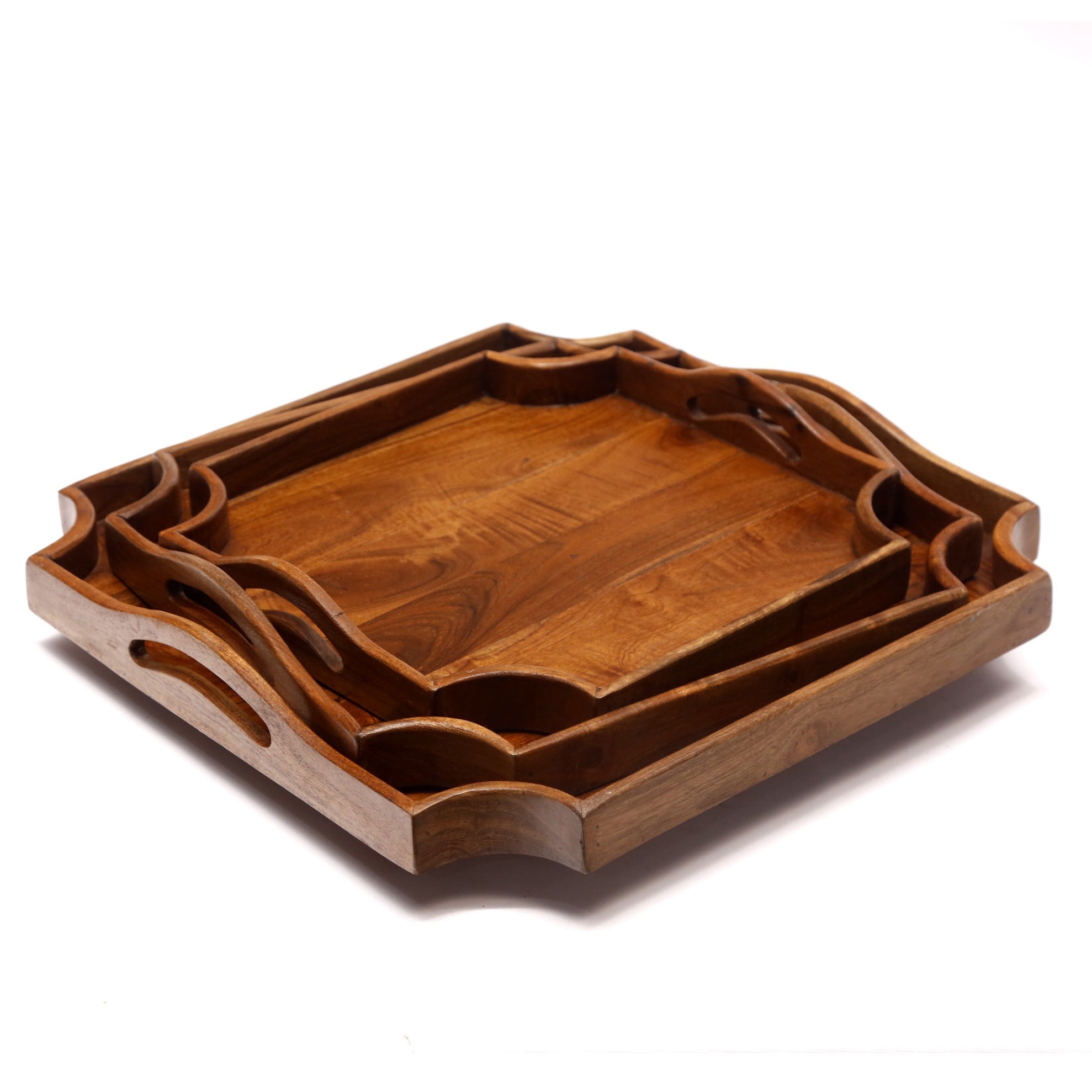 Wooden Abstract-shaped Tray Set Tray