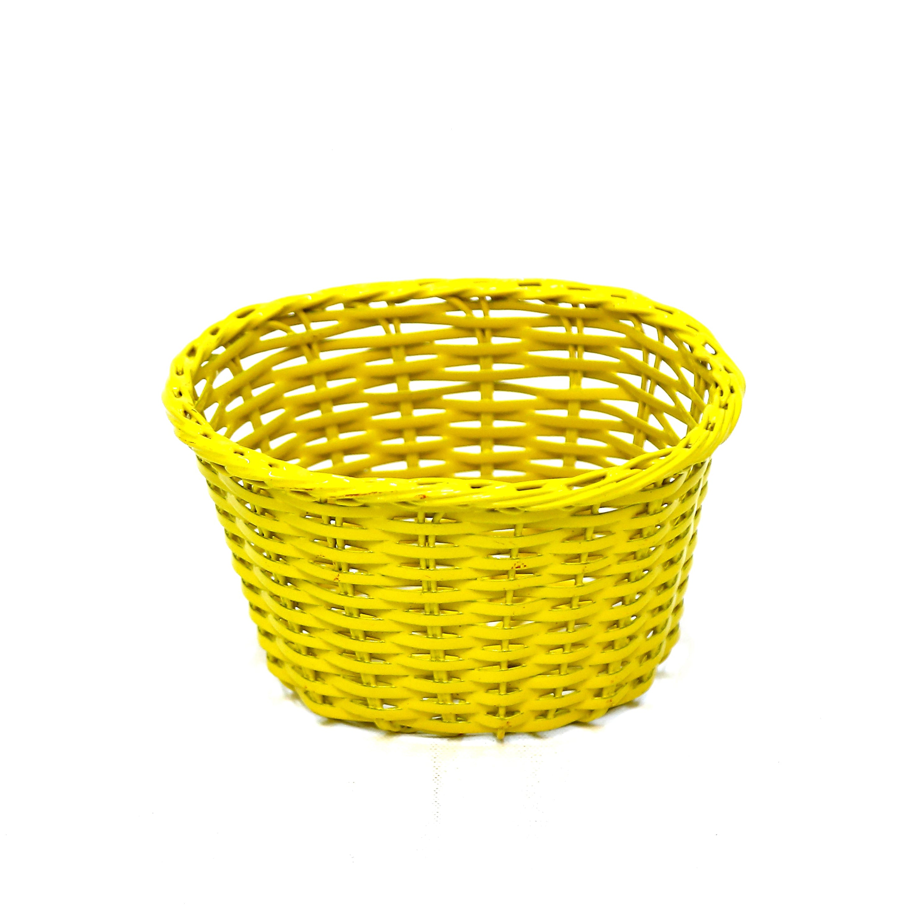 (Set of 3) Yellow Coloured Fruit Crate Metallic Tray Set Tray