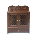 God Carved Panel 1 Drawer with Tray Wooden Temple Temple