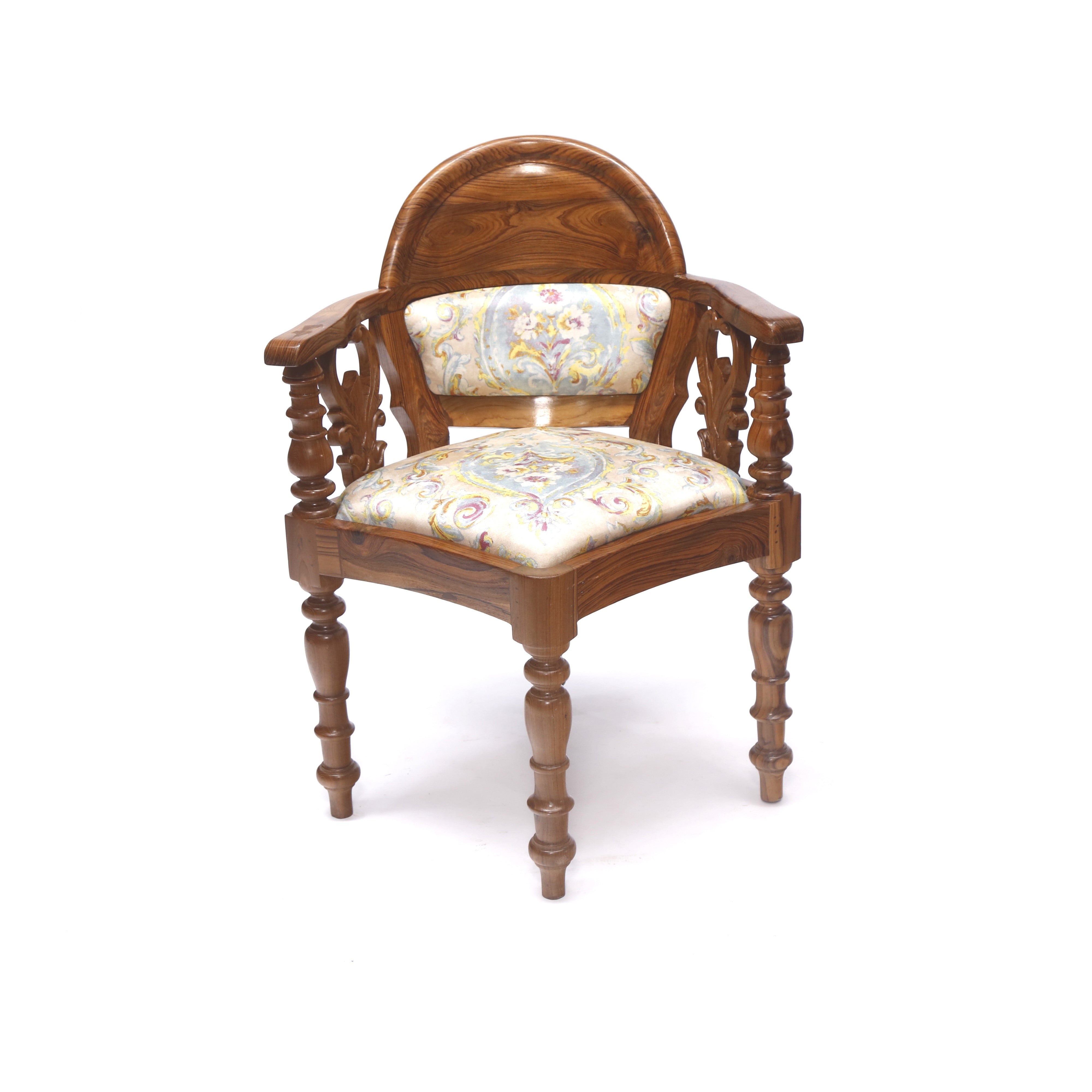 Natural Polish Carved Chair Corner Chair