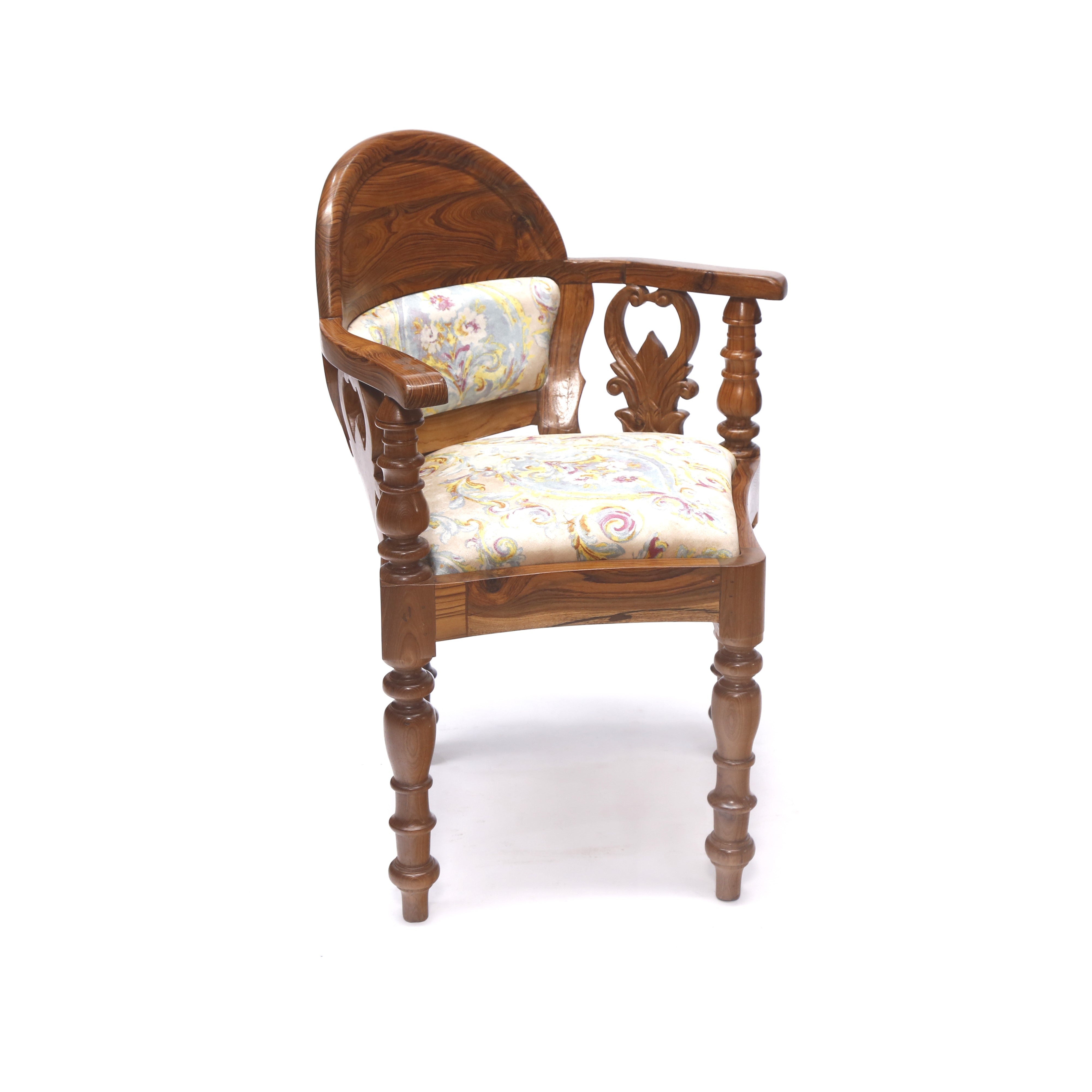 Natural Polish Carved Chair Corner Chair
