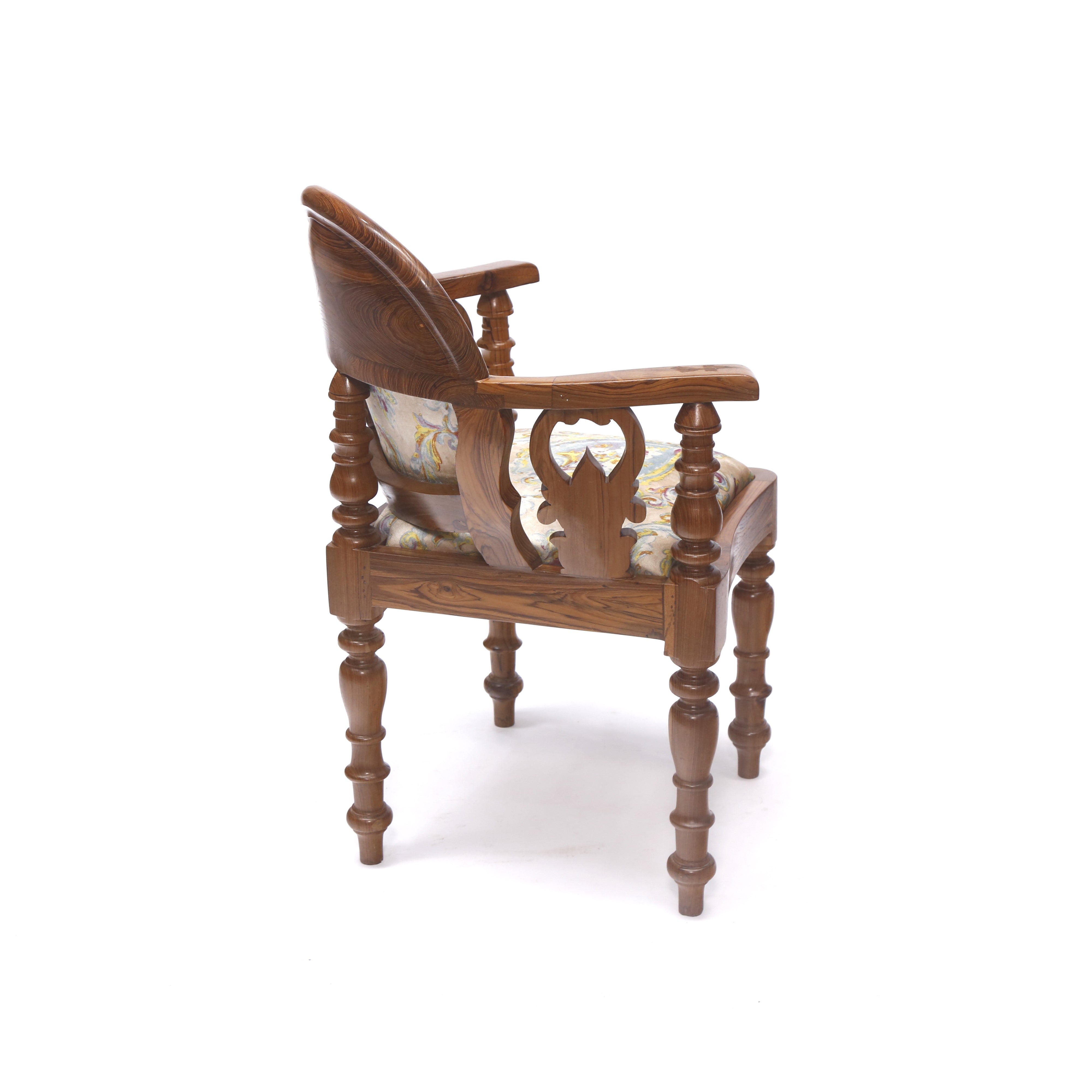 Natural Polish Carved Chair Corner Chair