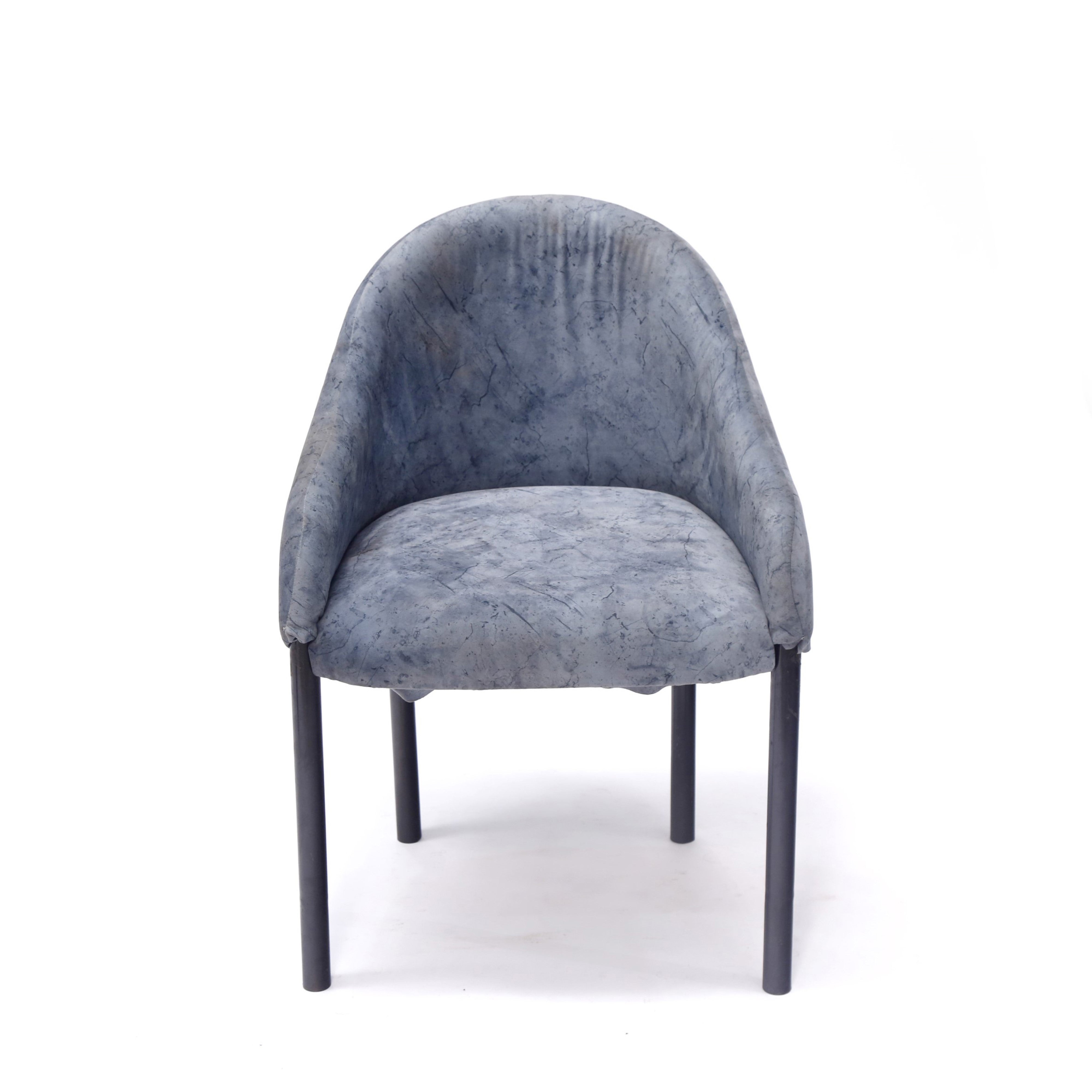 Vintage Colorful Metallic Chair With Fully Covered Back Arm Chair