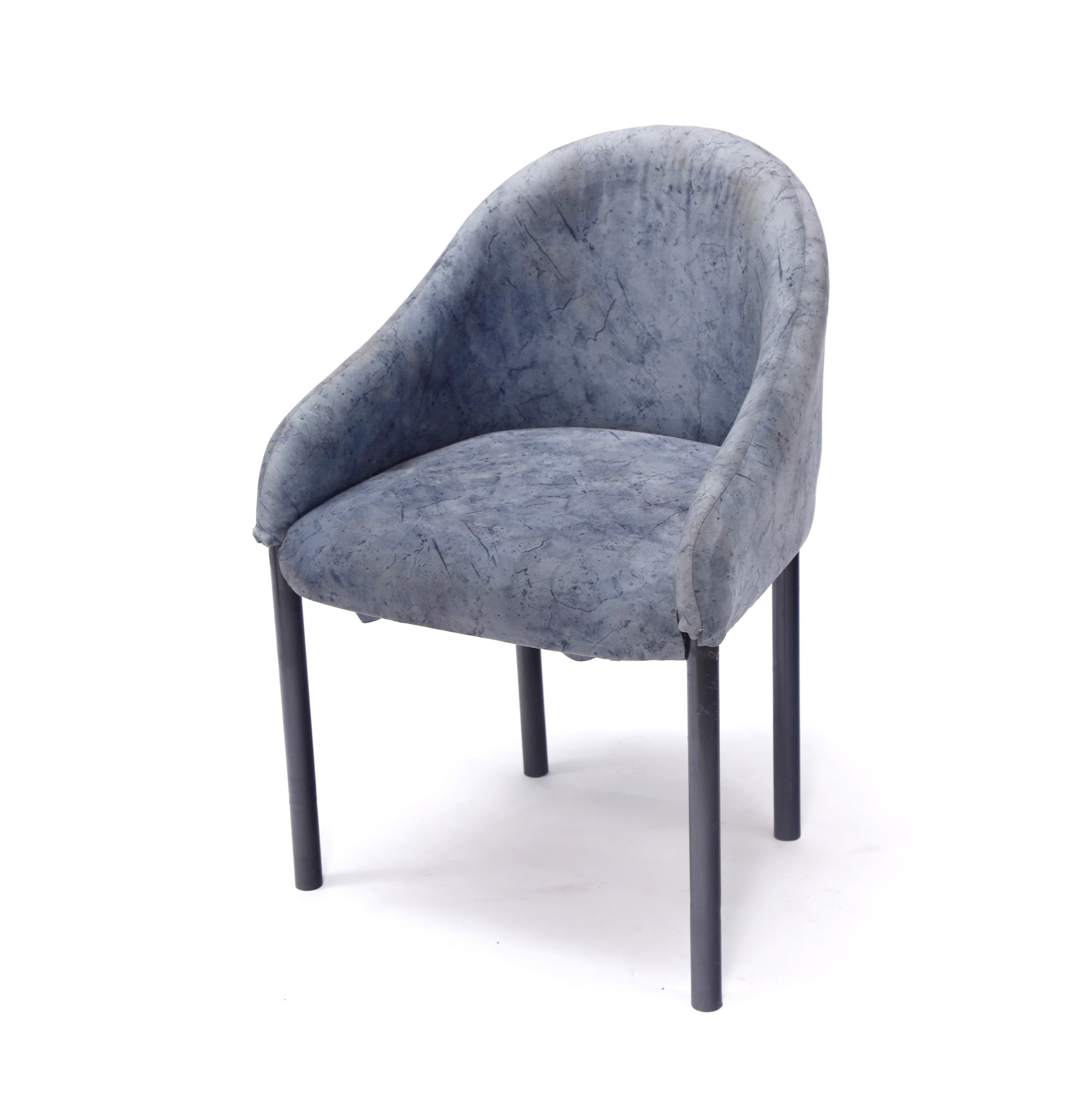 Vintage Colorful Metallic Chair With Fully Covered Back Arm Chair