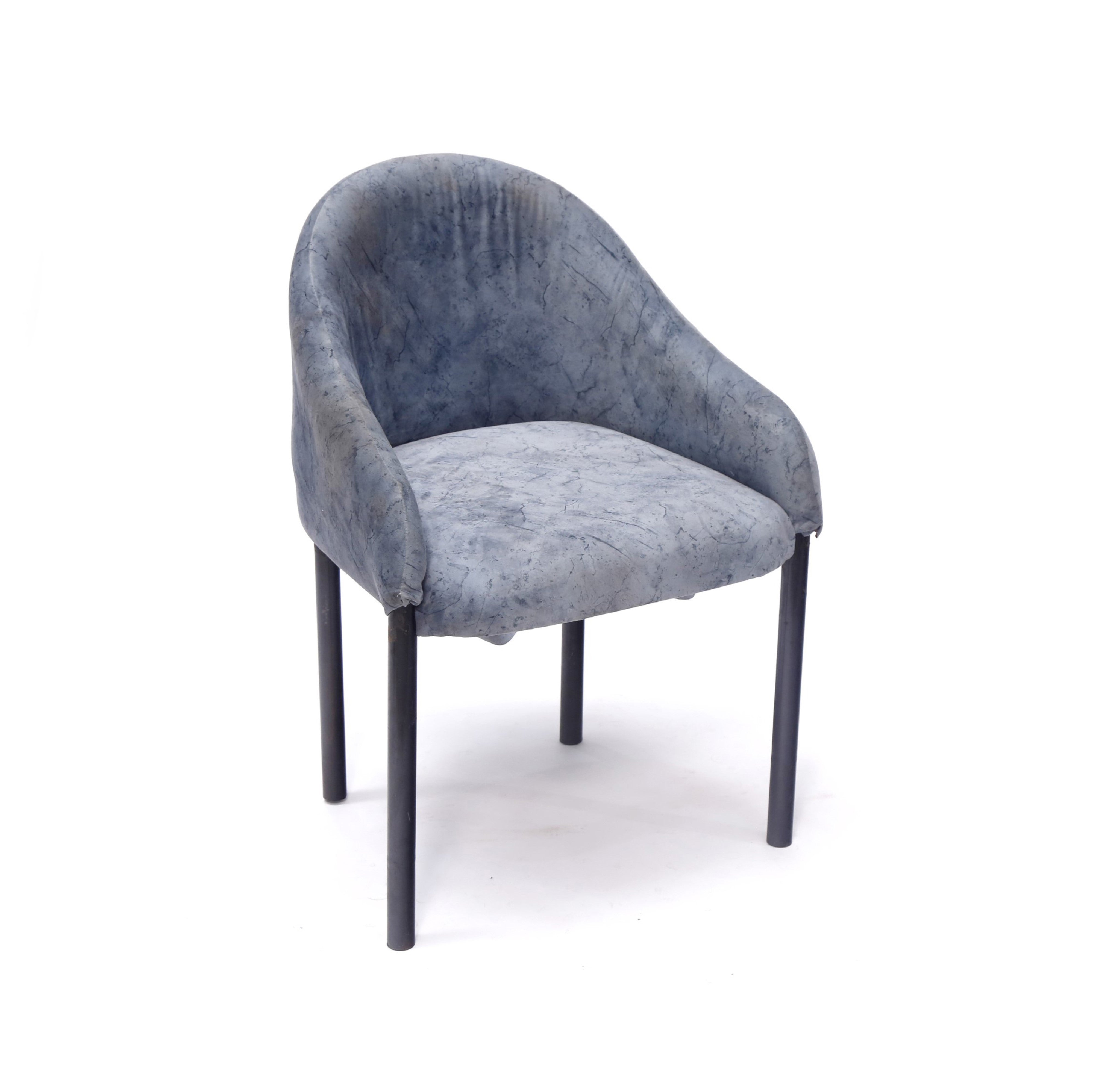 Vintage Colorful Metallic Chair With Fully Covered Back Arm Chair
