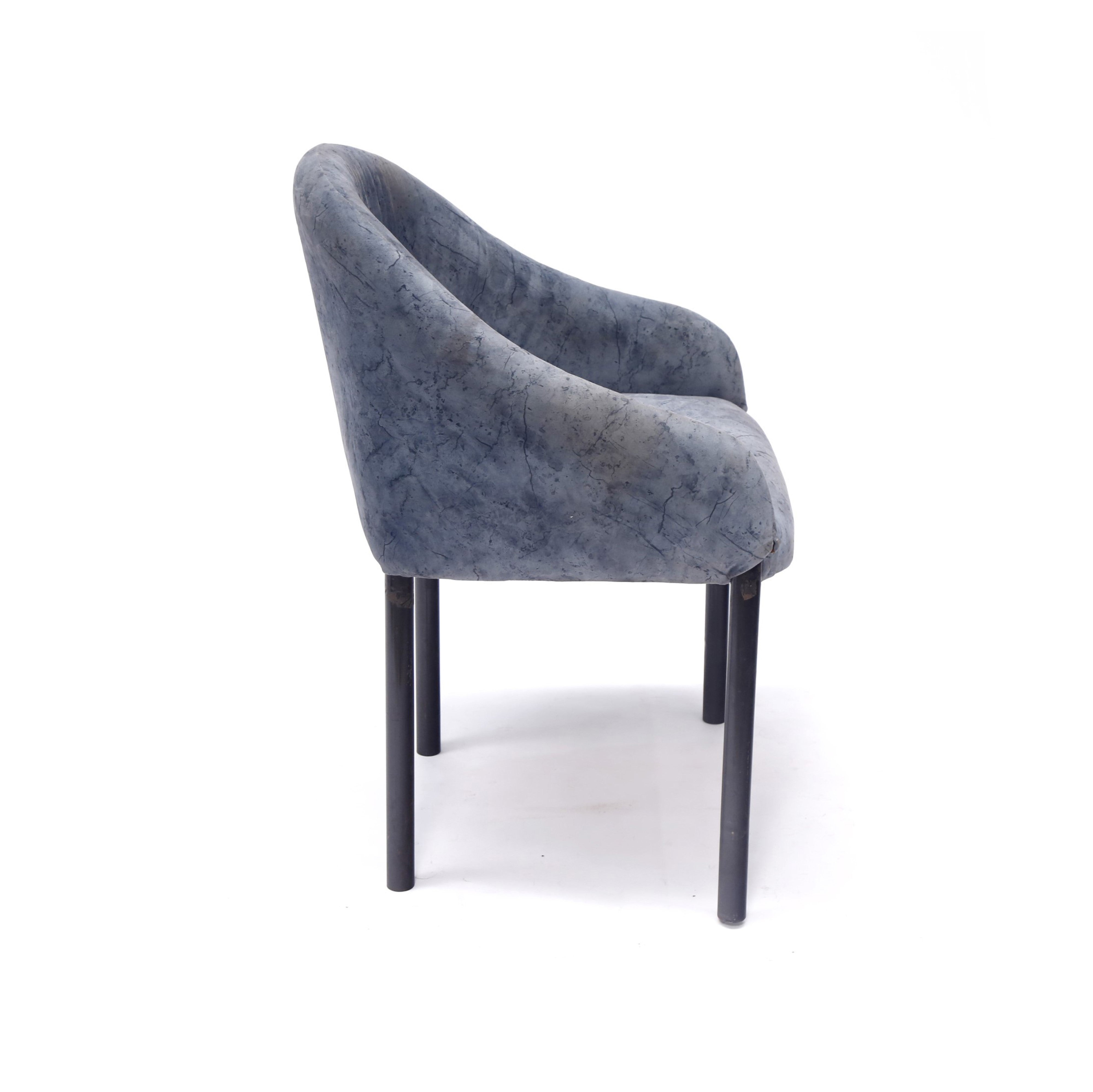 Vintage Colorful Metallic Chair With Fully Covered Back Arm Chair
