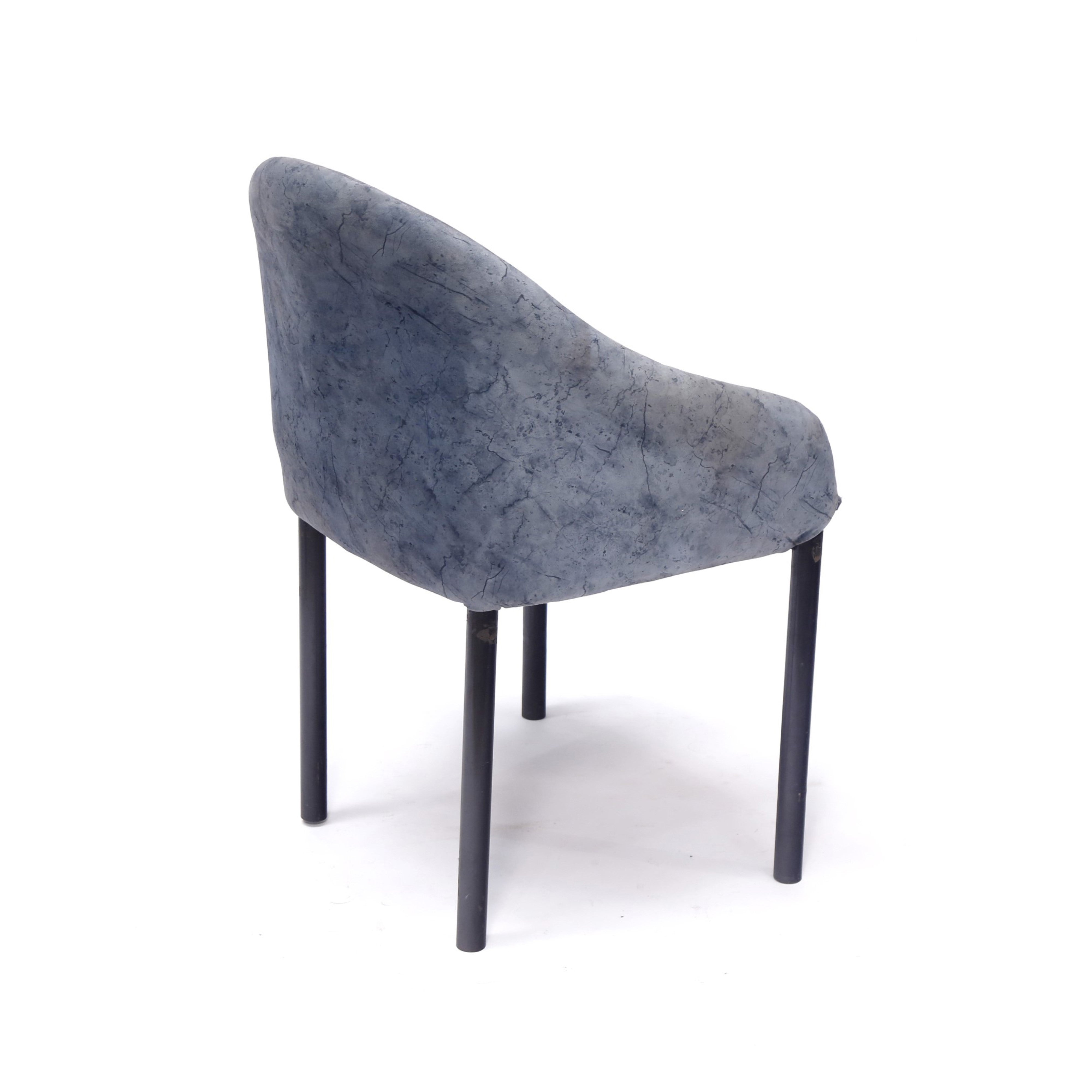 Vintage Colorful Metallic Chair With Fully Covered Back Arm Chair