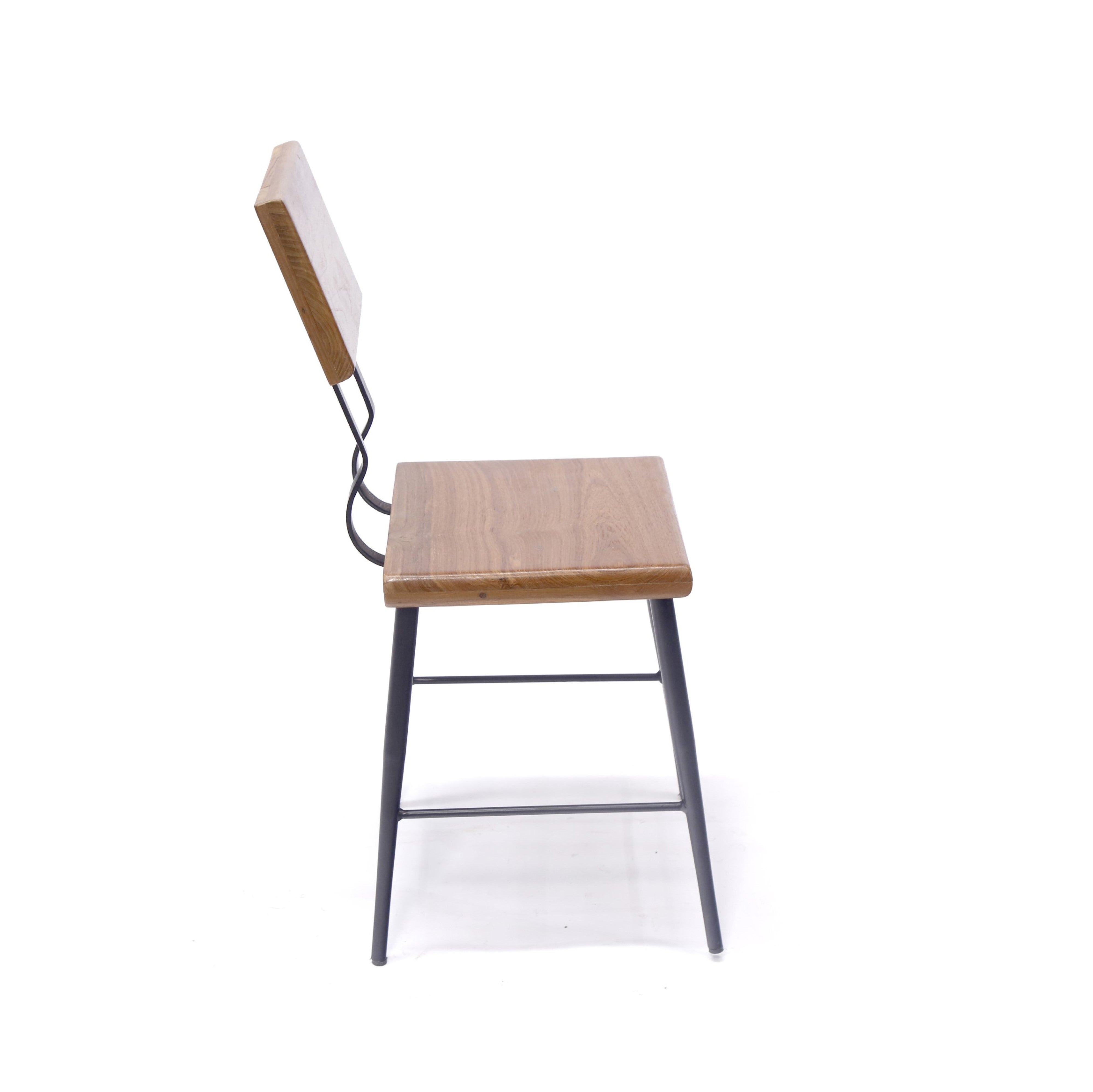(Set of 2) Teak Wood Metallic Chair Dining Chair