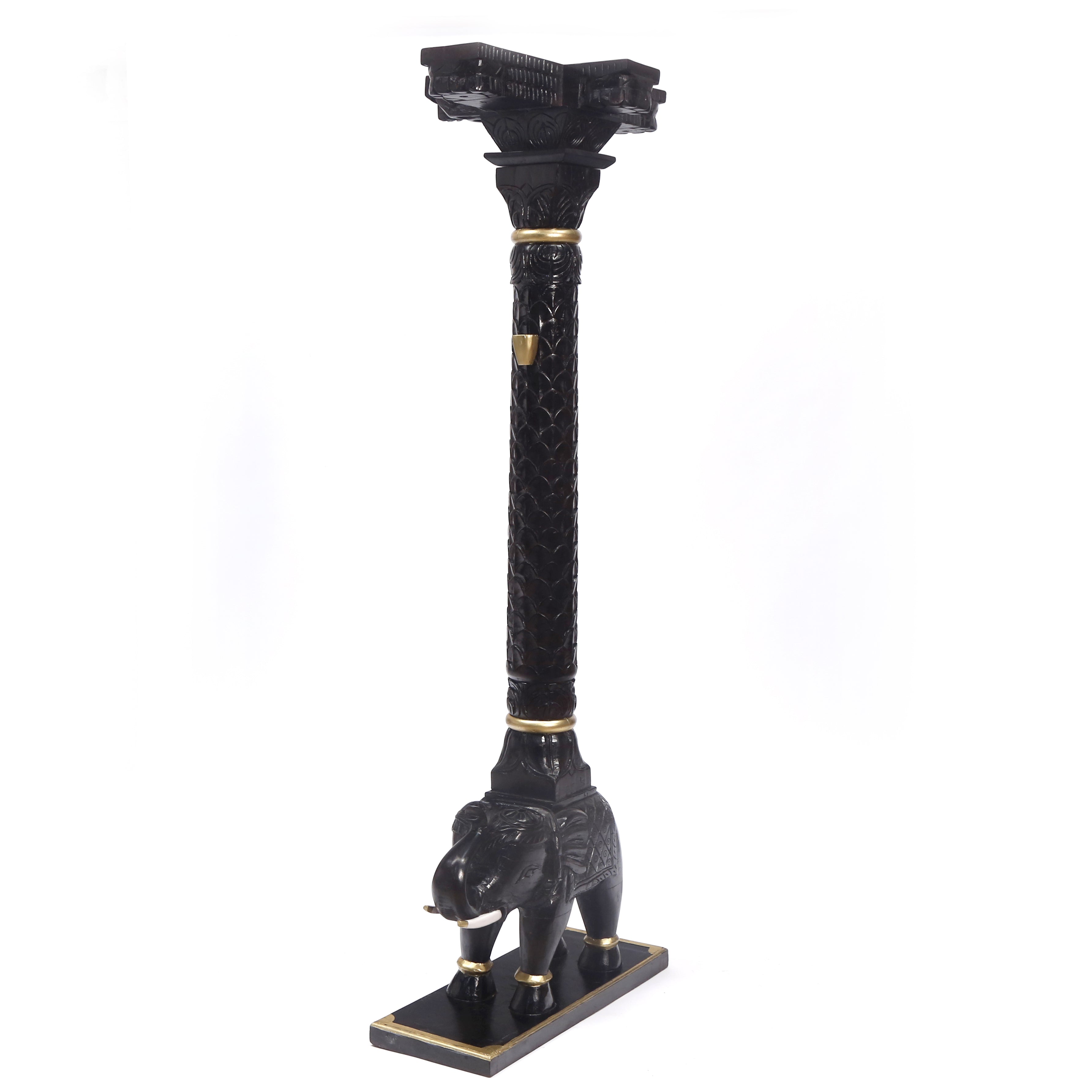 Solid Wood Elephant Pillar Pillar
