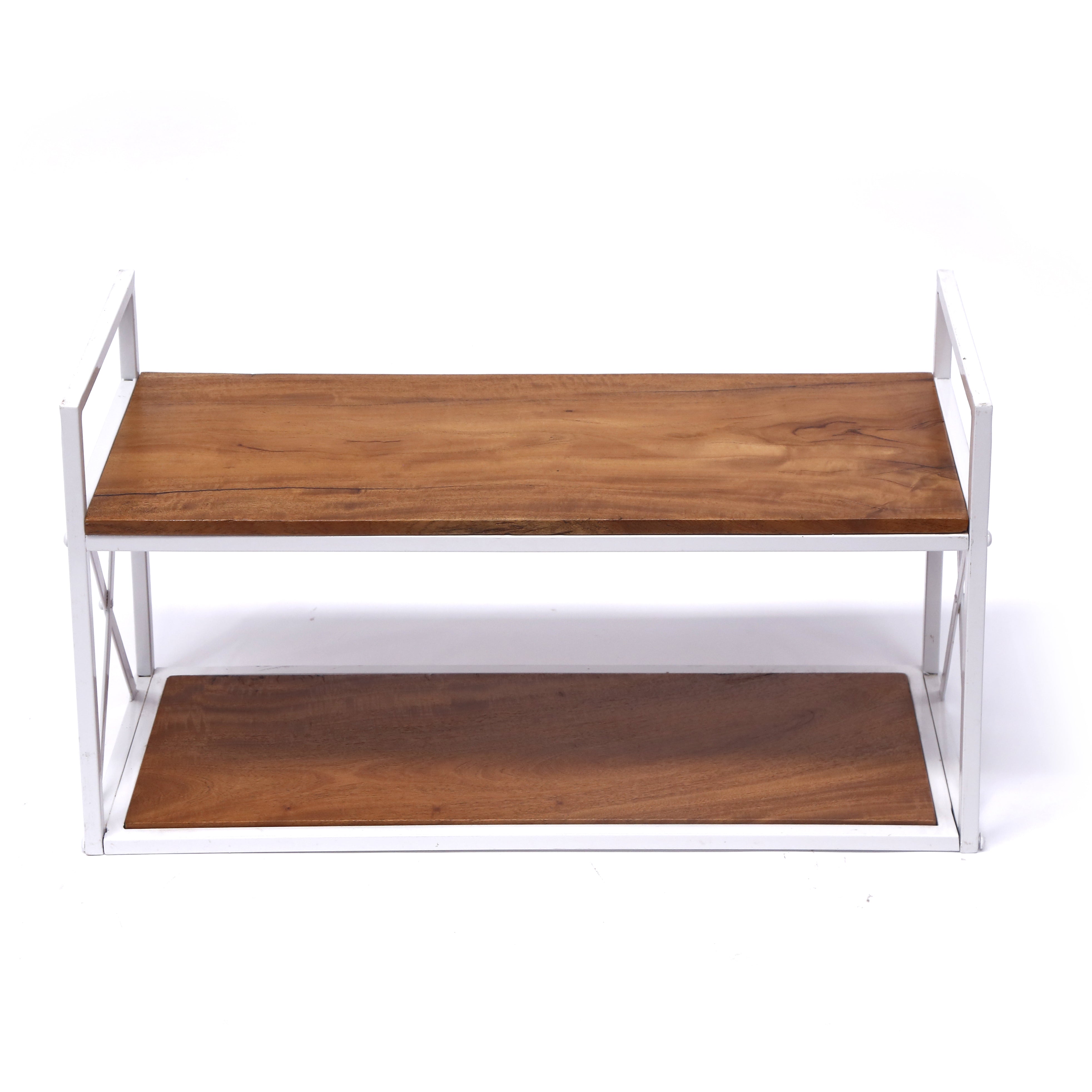 Wooden Wall Rack with Iron Frame Rack