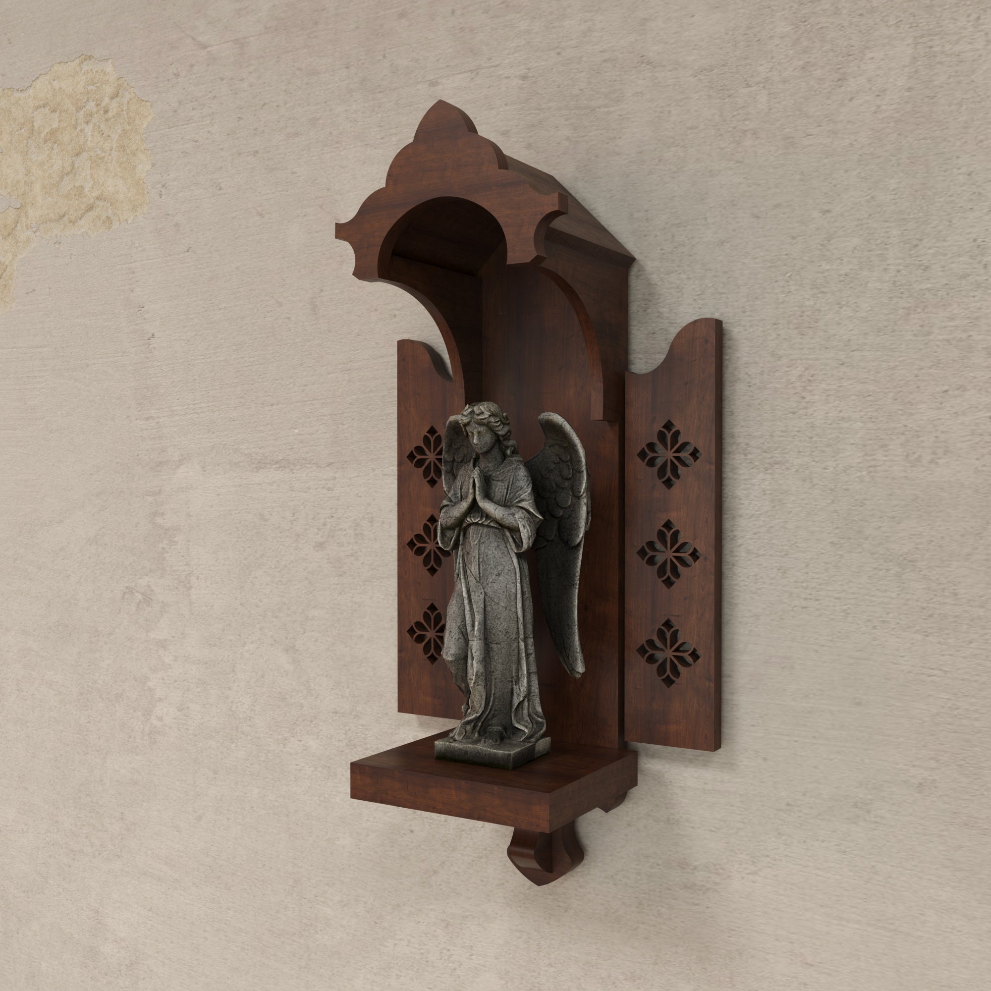 Wall Altar with Decorative Cutwork Panels Altar