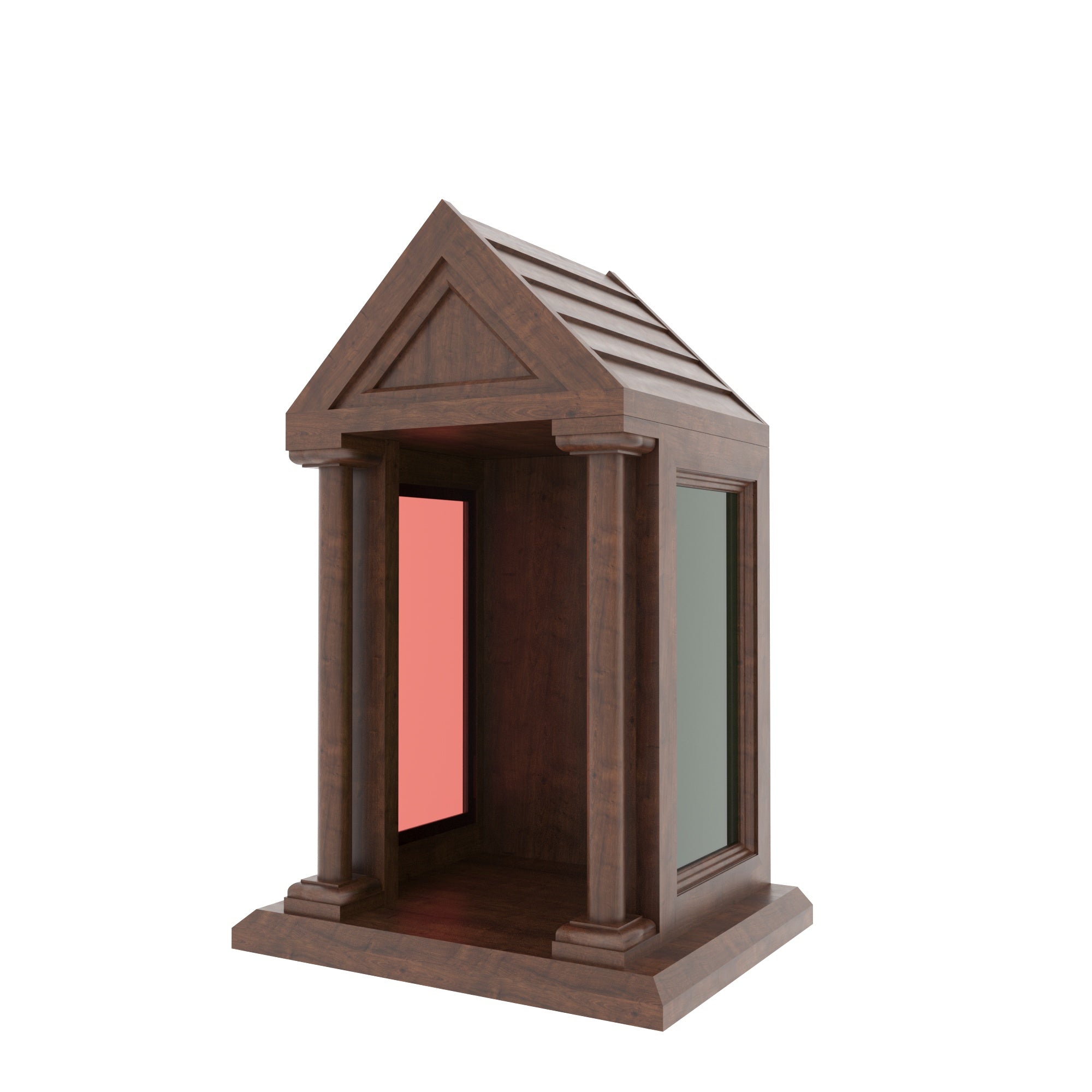 Wooden Tabletop Altar with Enclosed Panel Design Altar