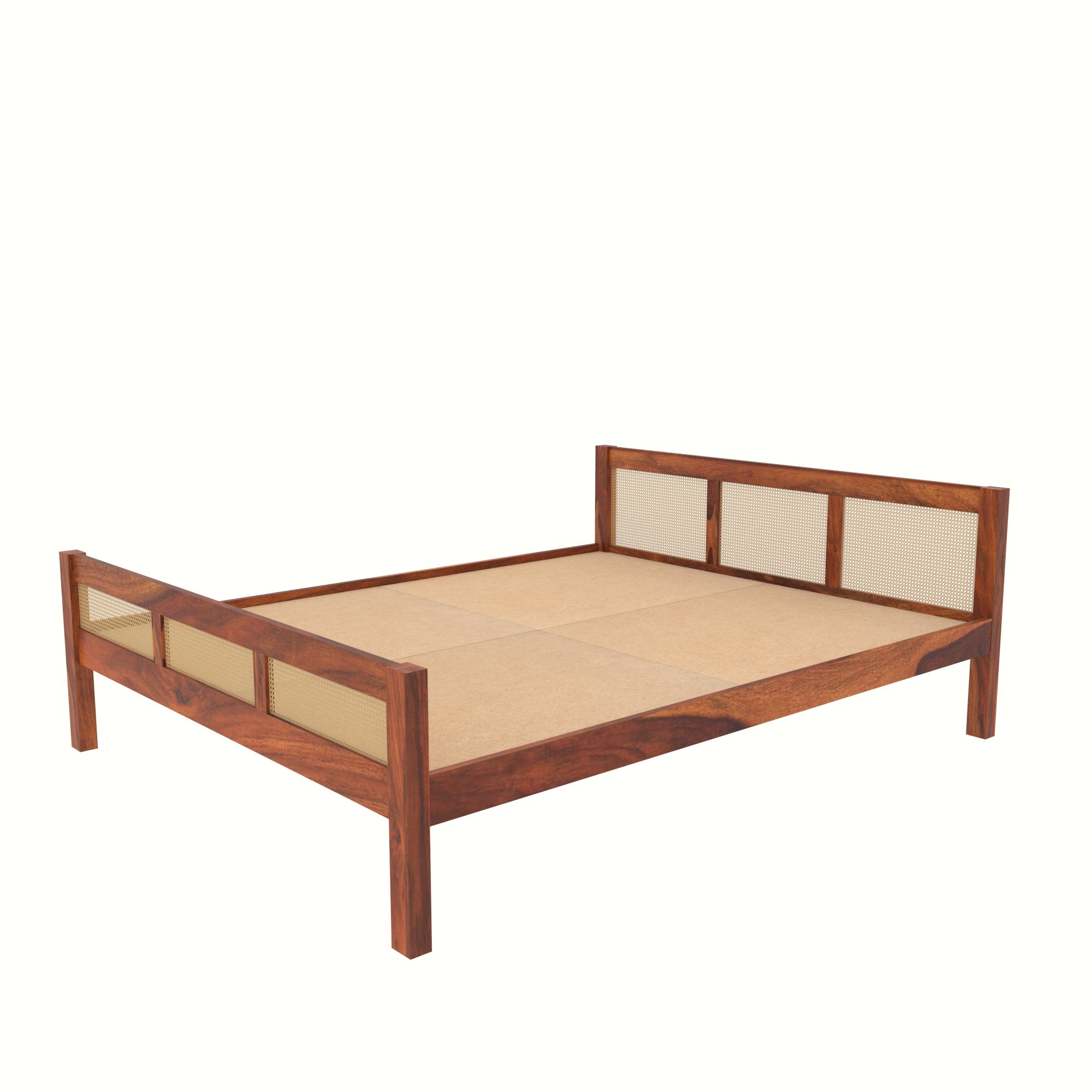 Cane Panel Bed with Contemporary Design Bed