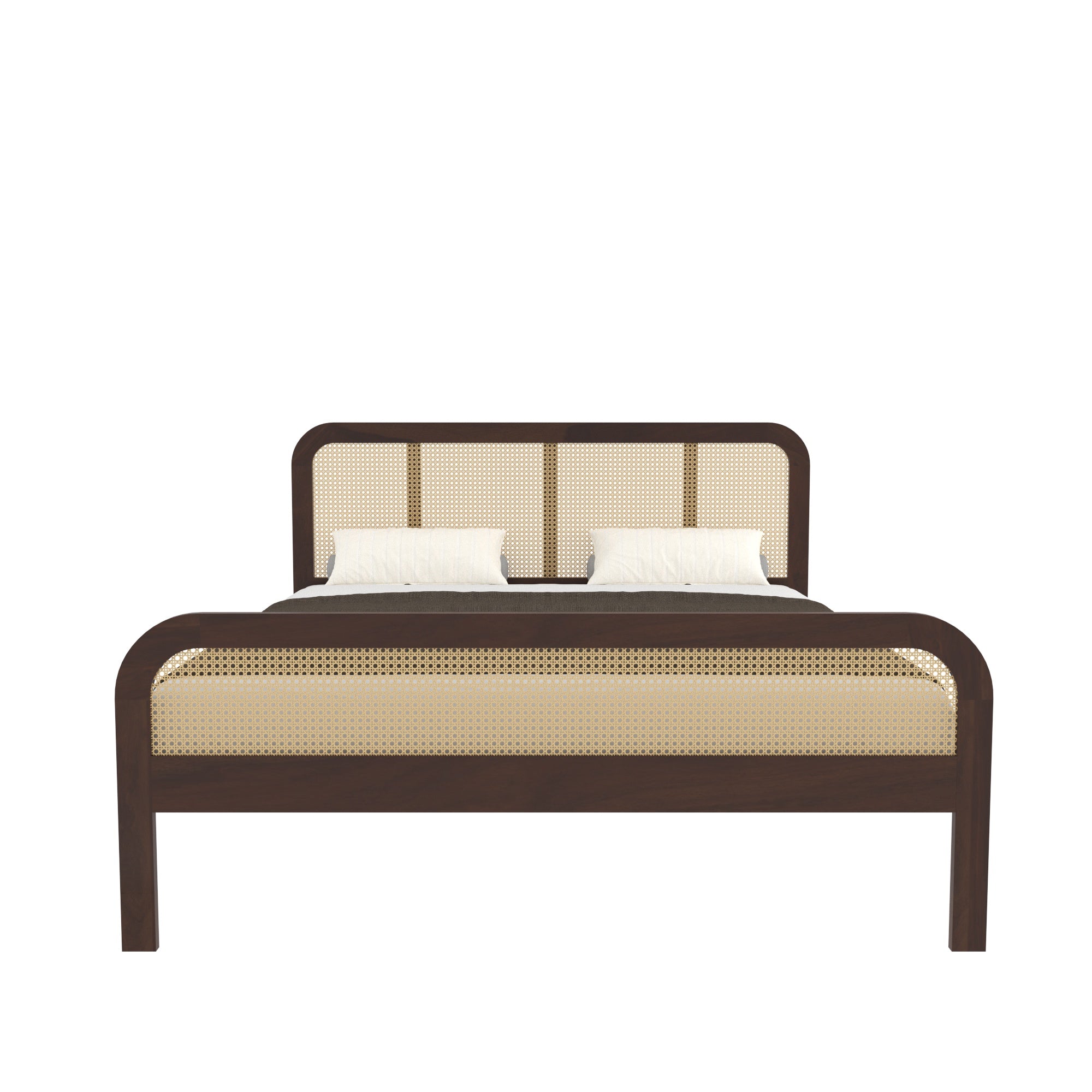 Rounded Cane Panel Bed with Soft Edges Bed