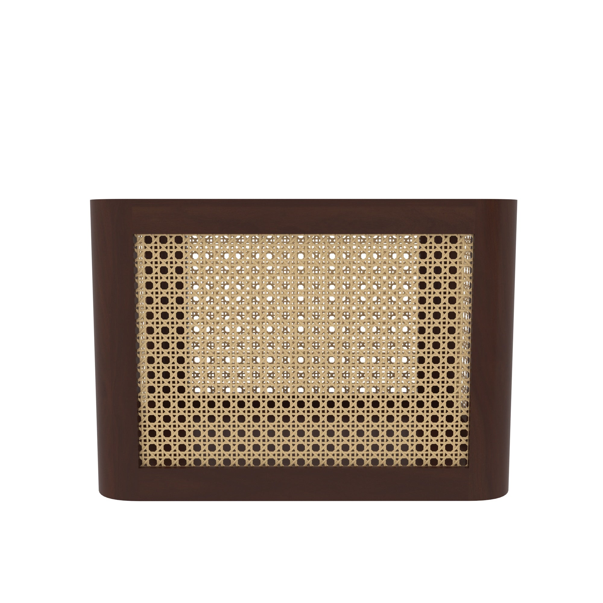 Brown Cane Storage Organizer - Wooden Basket with Natural Rattan Webbing Wooden Box