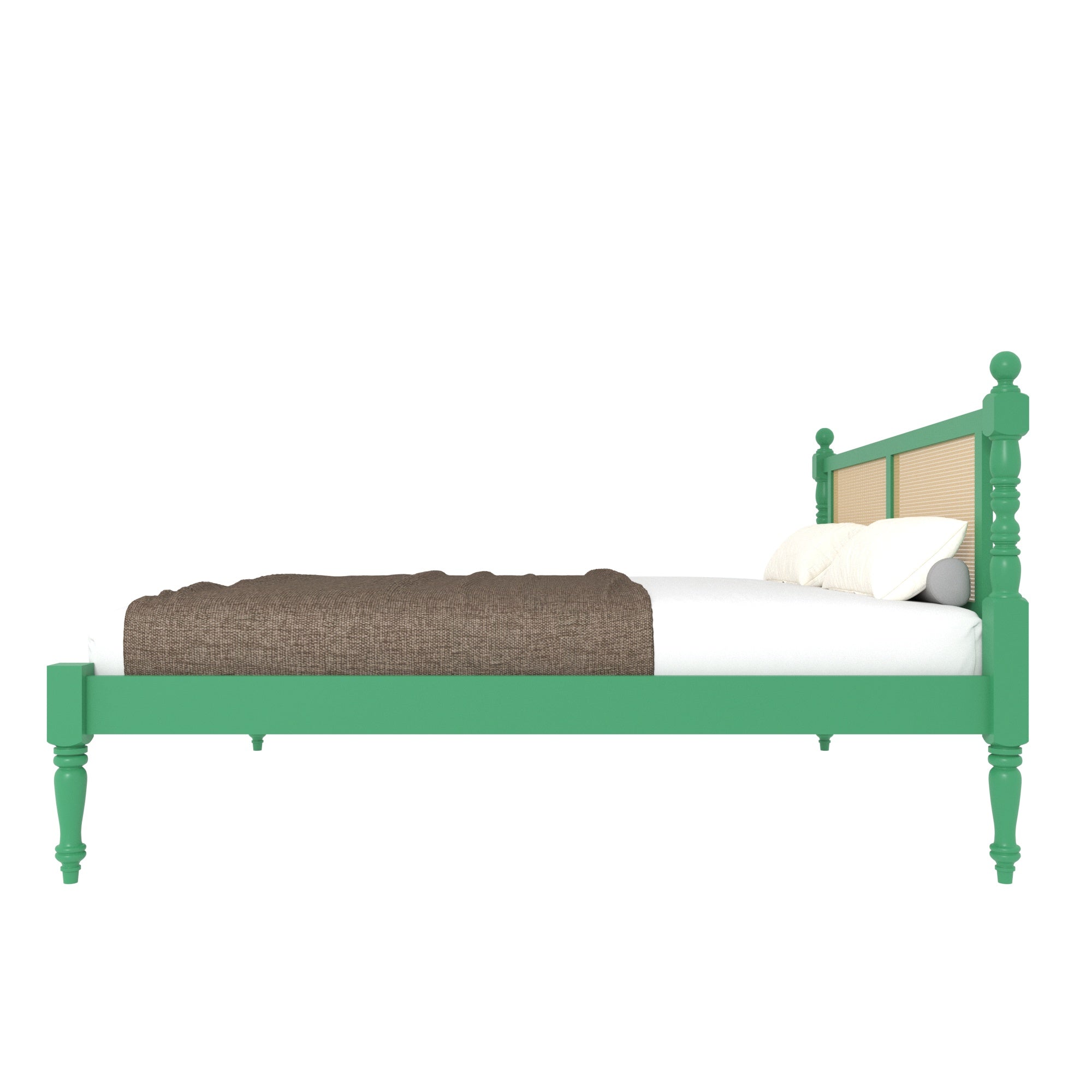 Traditional Cane Panel Bed with Turned Posts Bed