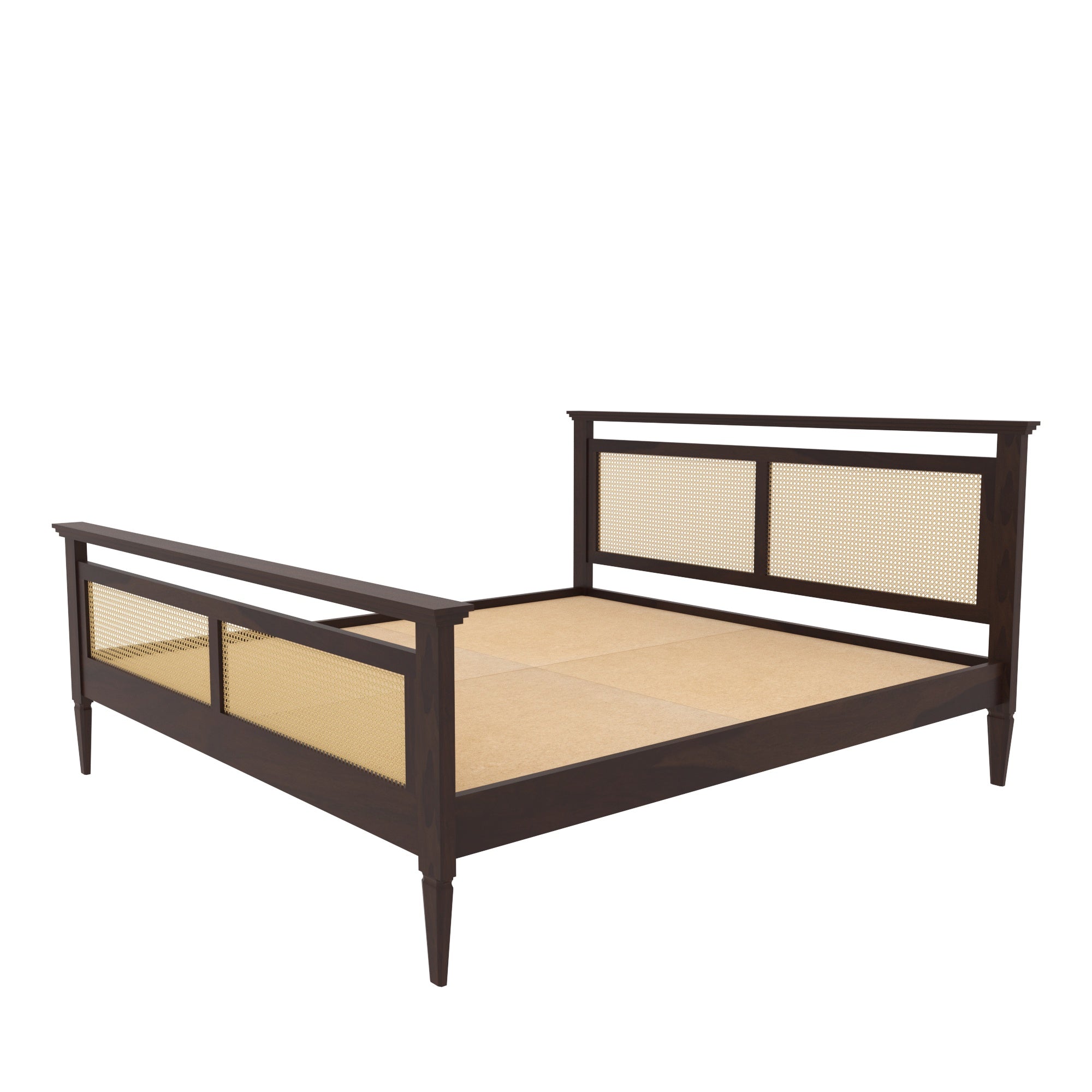 Dual Cane Panel Bed with Horizontal Top Rail Bed