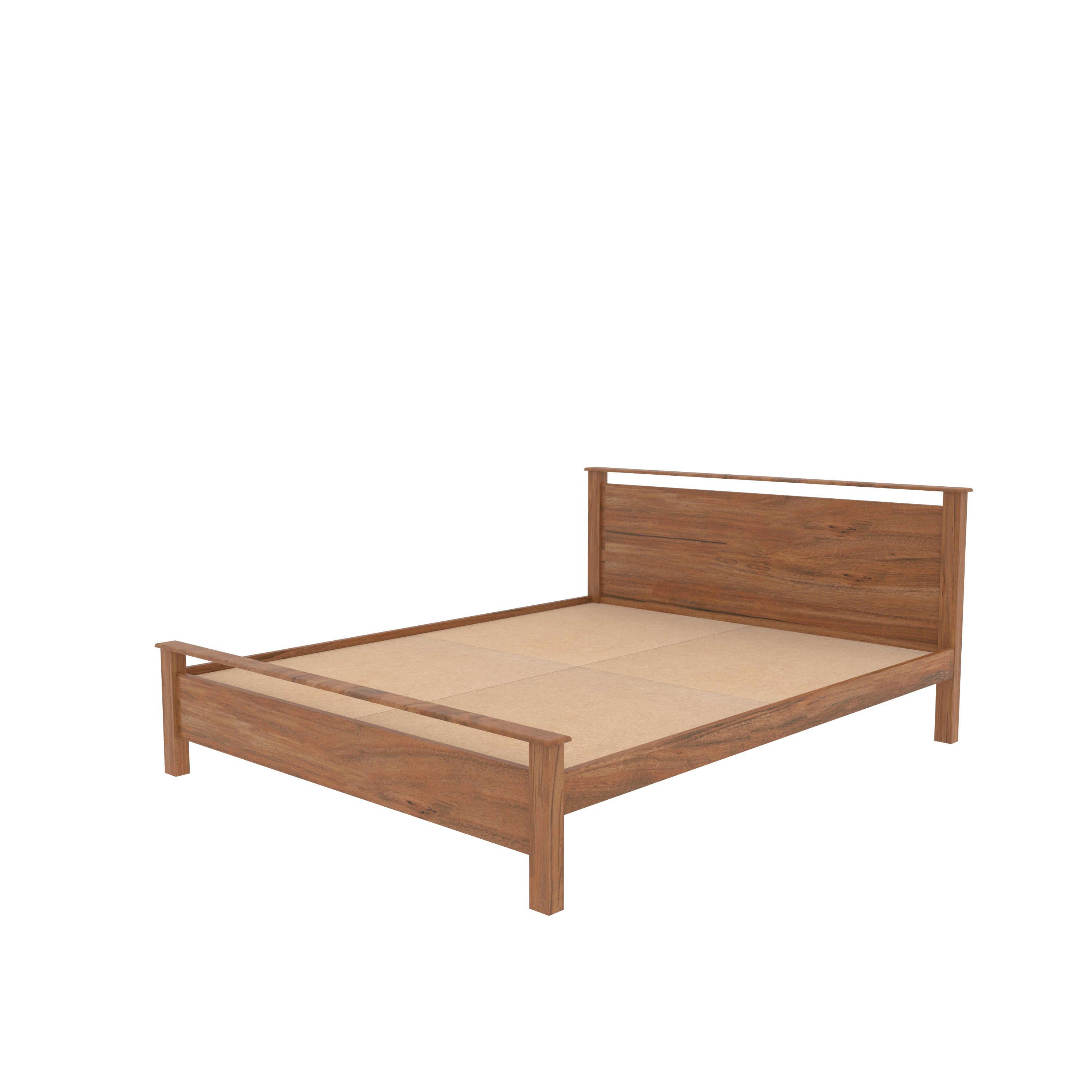 Modern Luxe Bedroom: Geometric Marble Accent & Wooden Platform Bed Bed