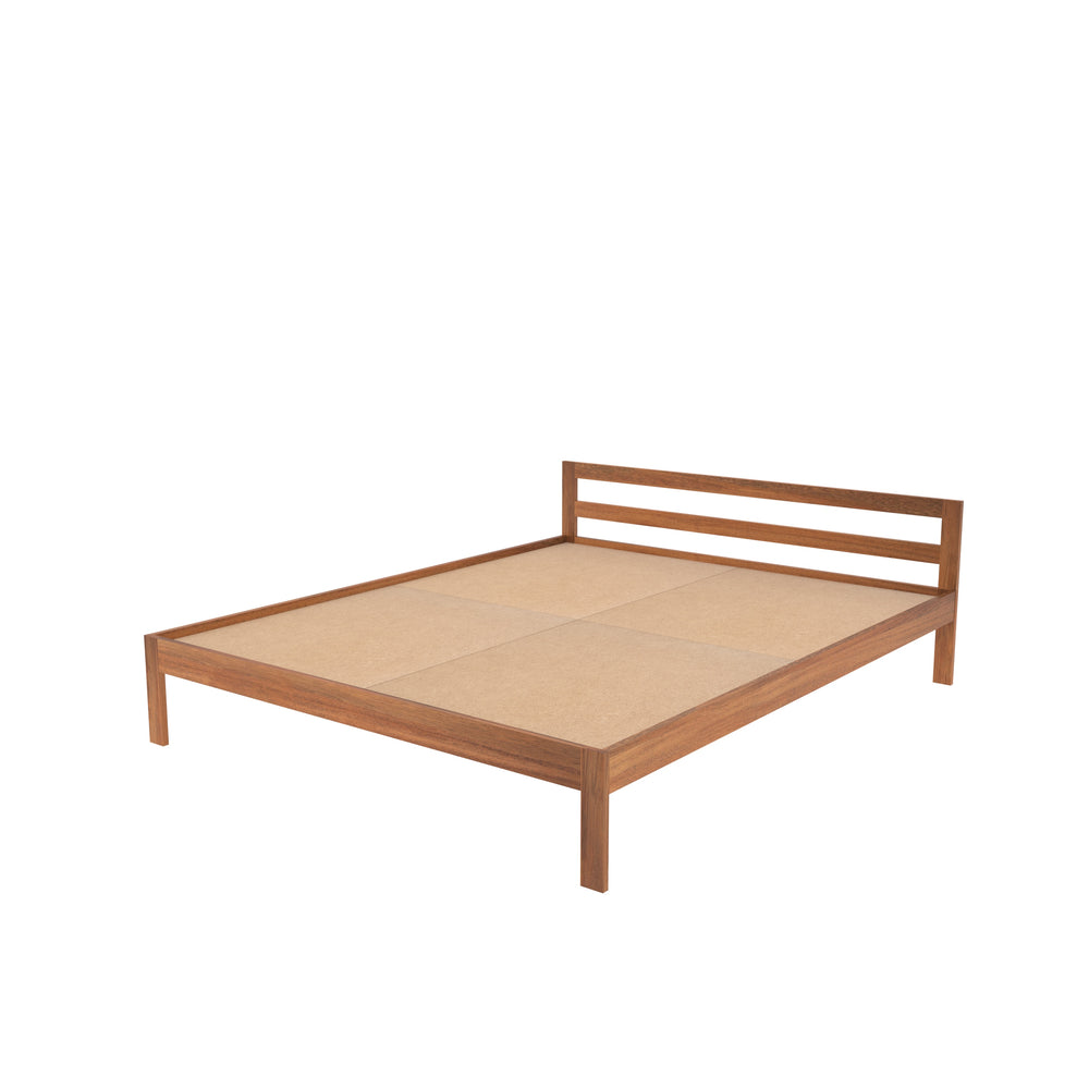 Minimalist Wooden Bed Frame with Open Headboard – Contemporary Design