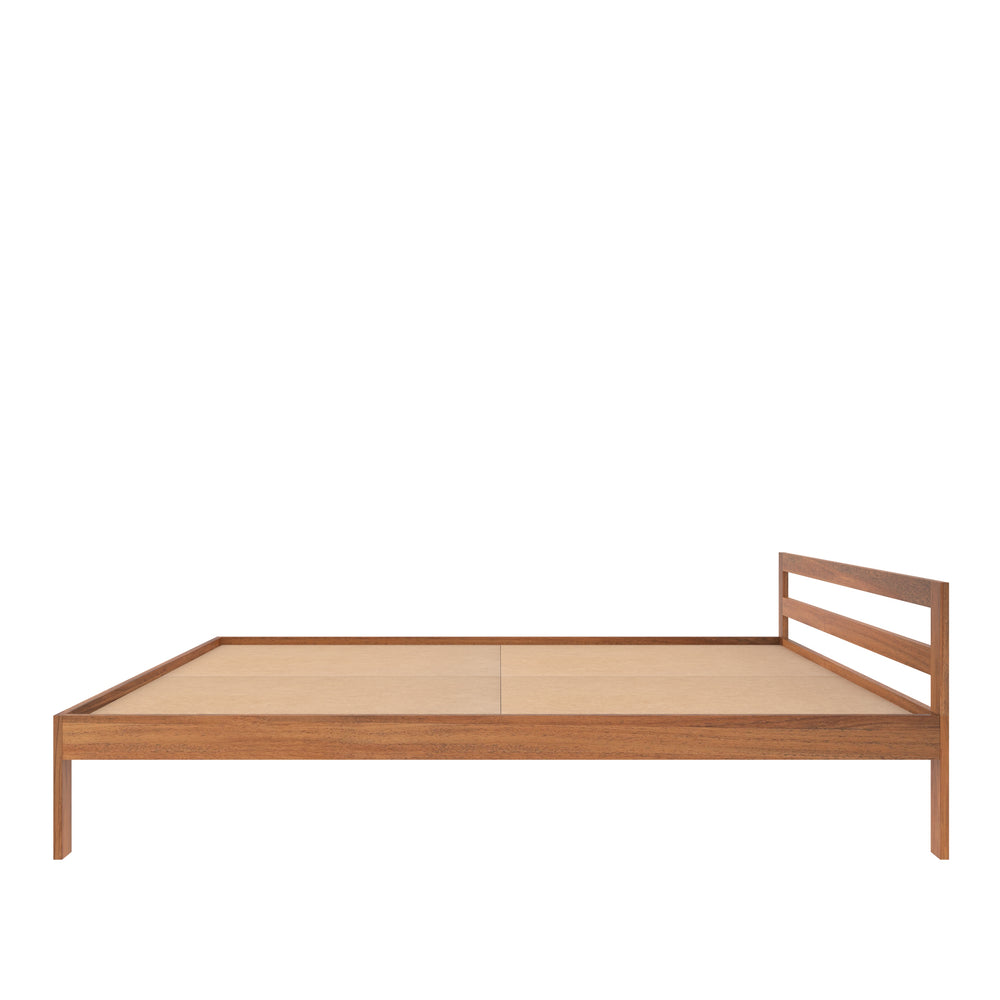 Minimalist Wooden Bed Frame with Open Headboard – Contemporary Design
