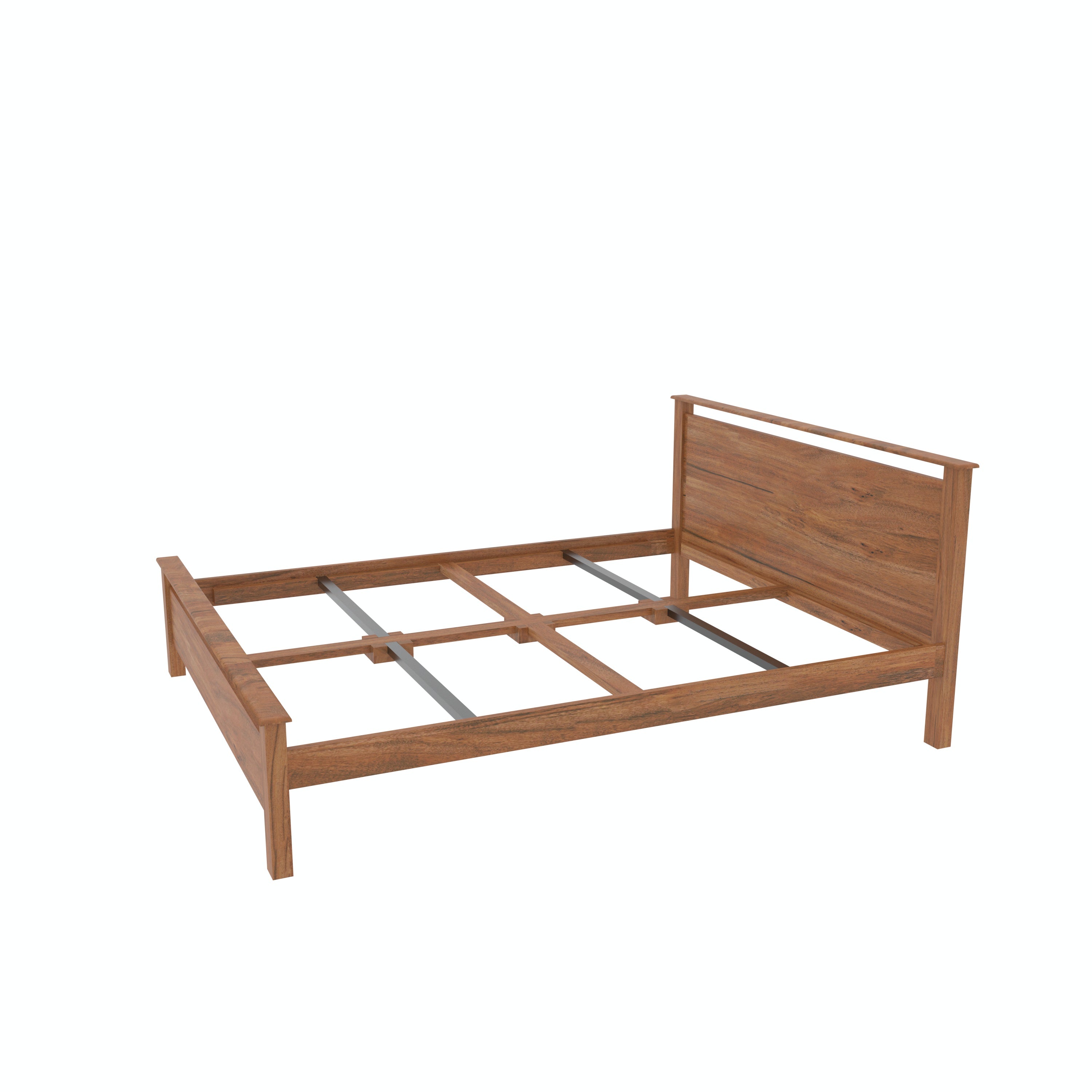 Modern Luxe Bedroom: Geometric Marble Accent & Wooden Platform Bed Bed