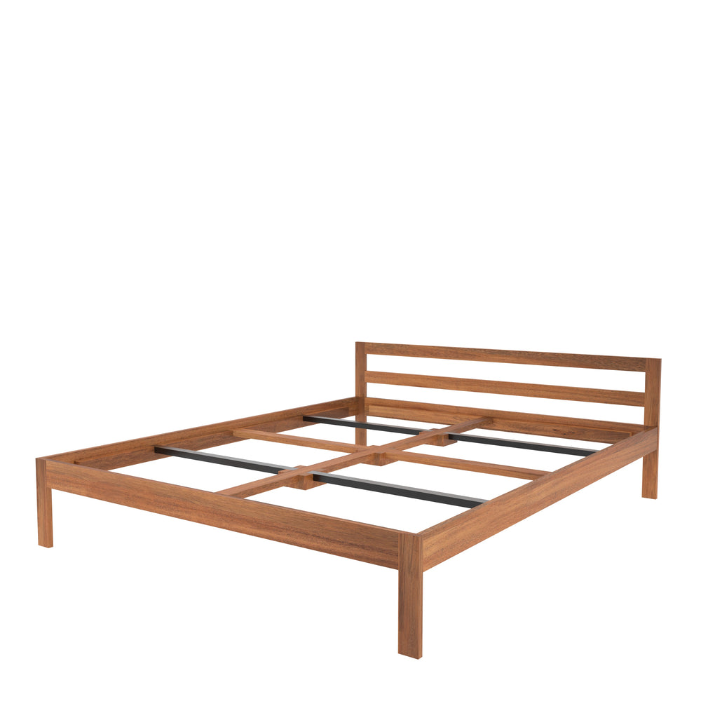 Minimalist Wooden Bed Frame with Open Headboard – Contemporary Design