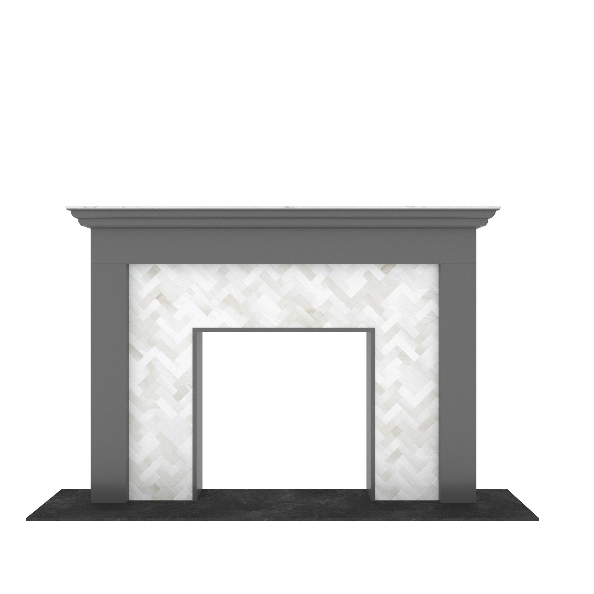 Modern Gray Fireplace Mantel - 68.5" Contemporary Fire Surround Fire Mantel