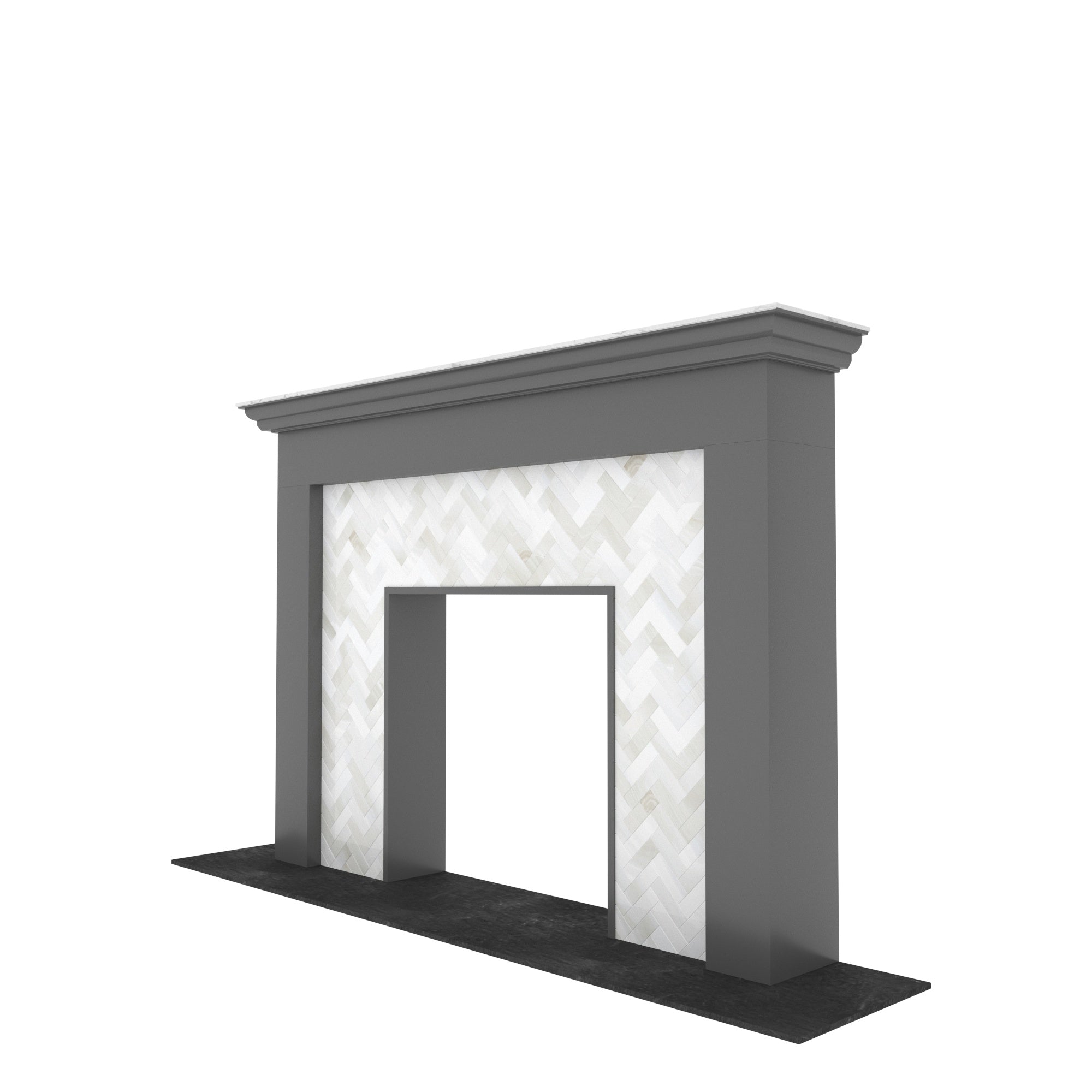 Modern Gray Fireplace Mantel - 68.5" Contemporary Fire Surround Fire Mantel