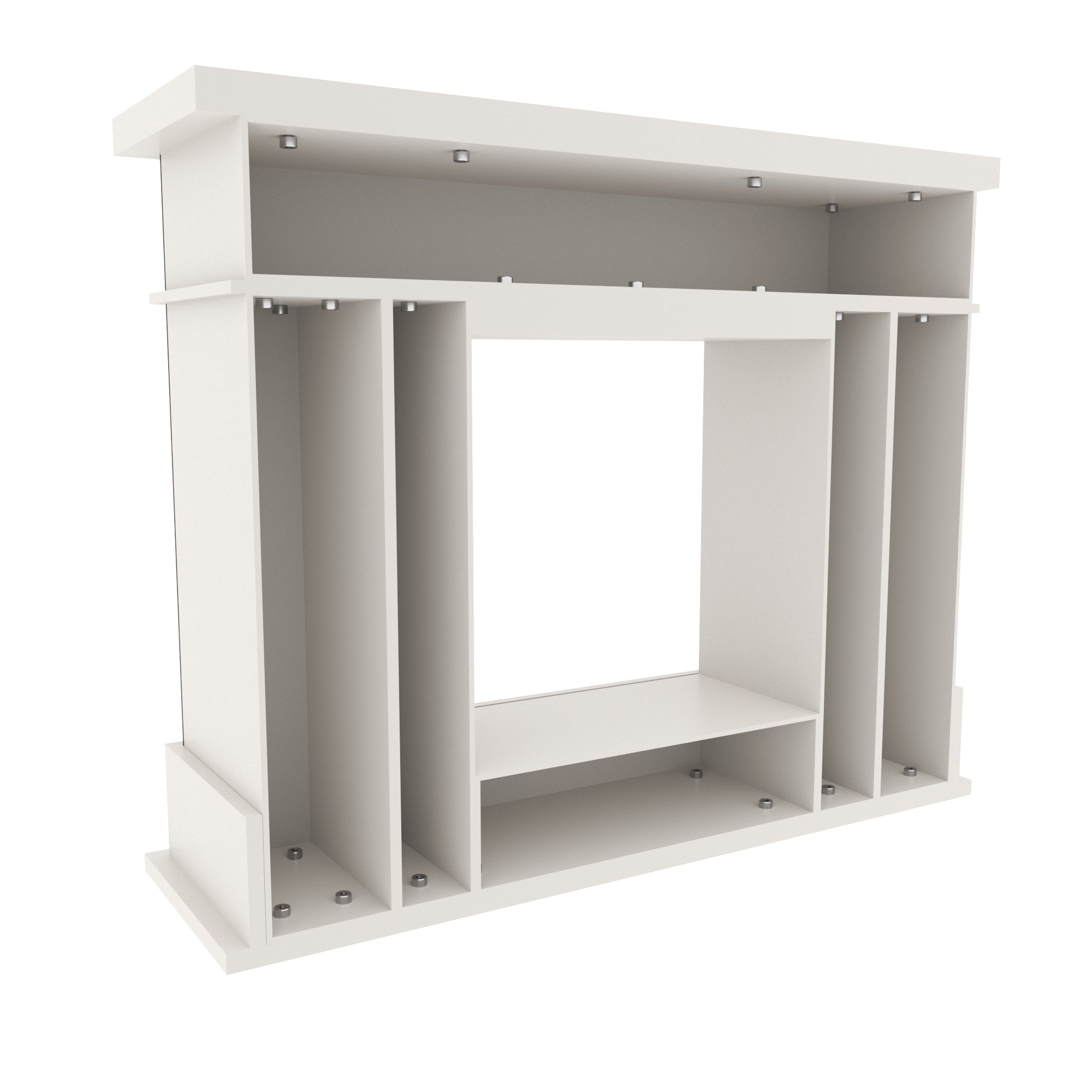Modern Fireplace Mantel with Rich Brown Stone finish and White Frame Fire Mantel