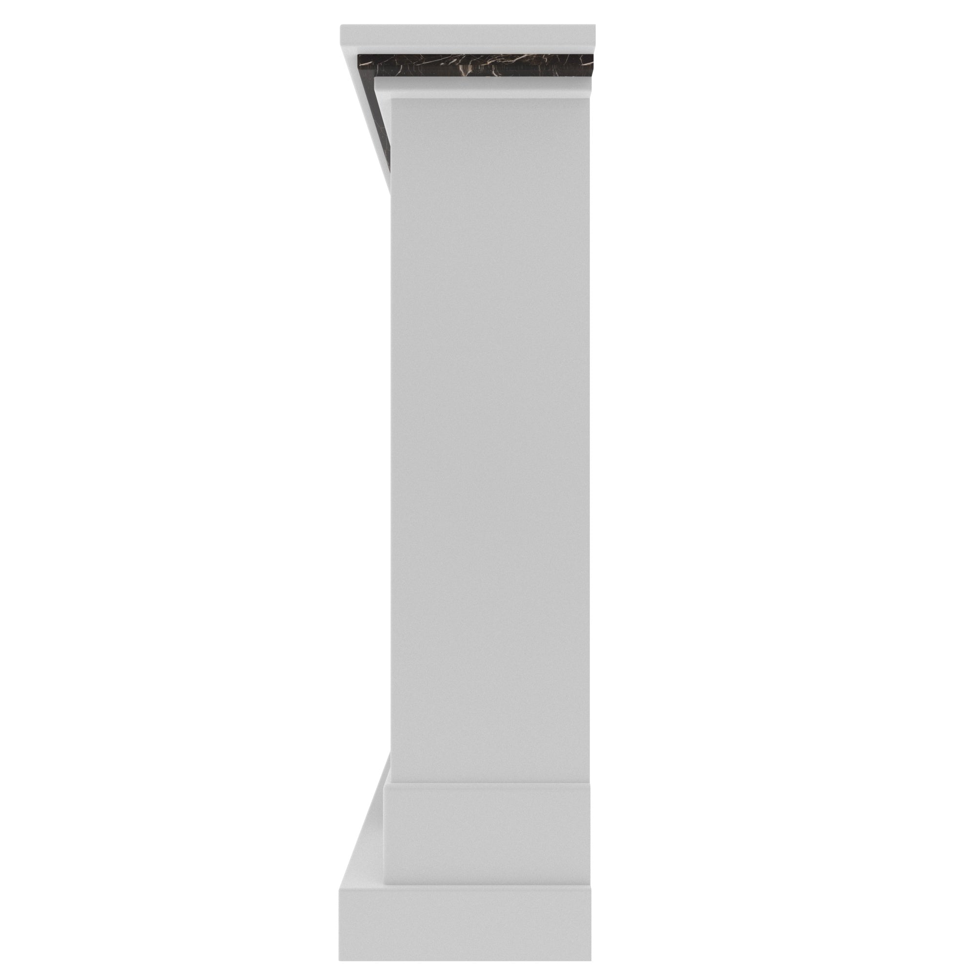 Contemporary White Fireplace Mantel with Contrasting Dark Surround Fire Mantel