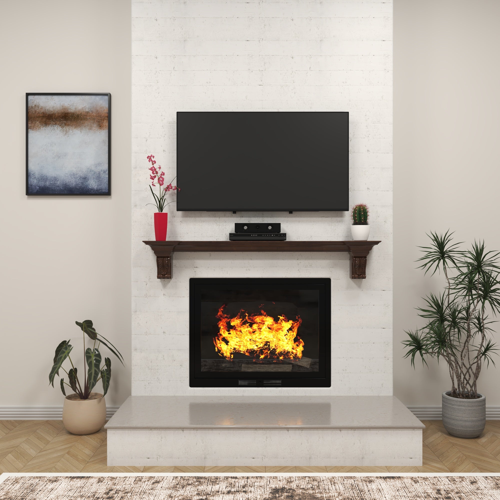 Modern Wooden TV Stand Wall Shelf Tv stand