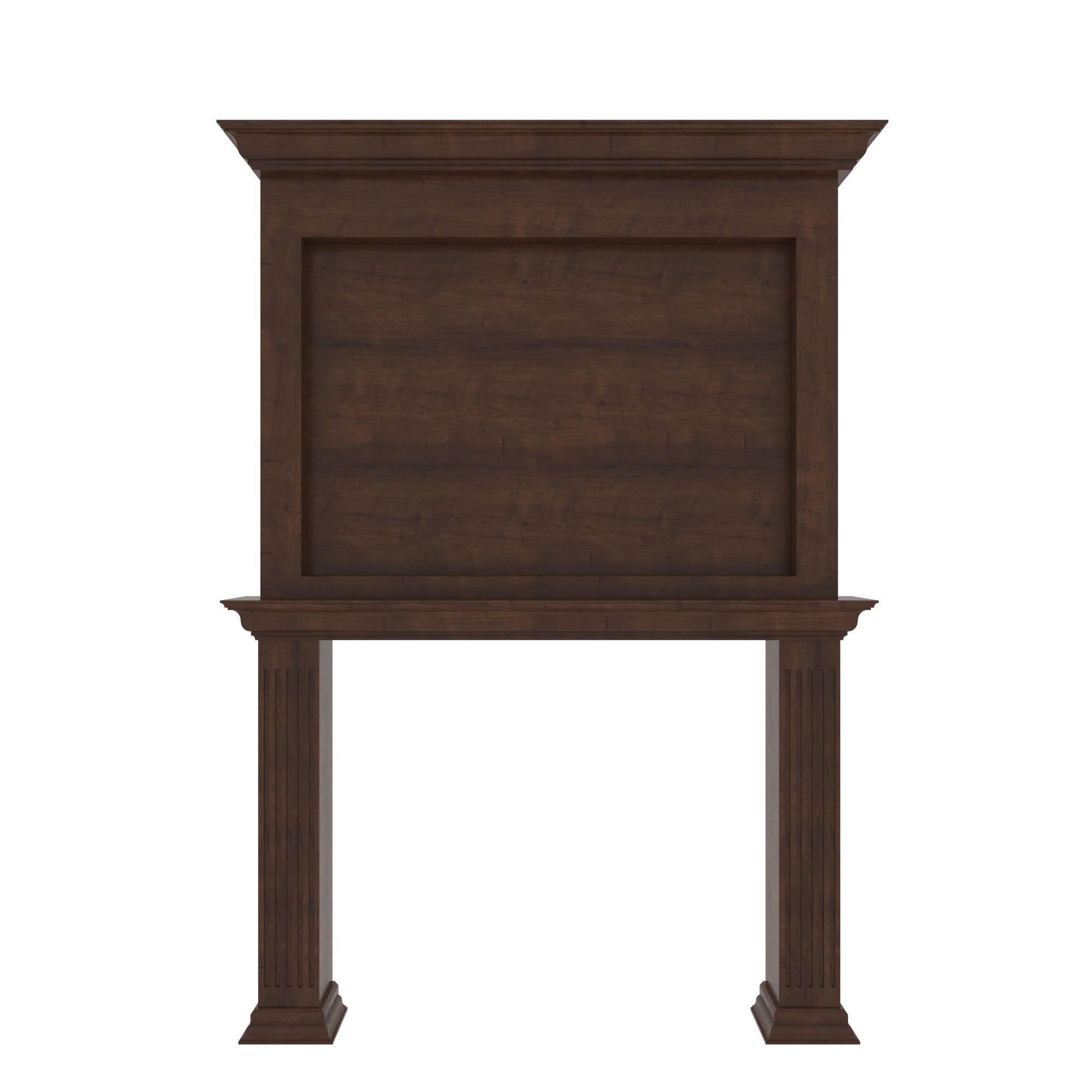 Classic Solid Wood Fireplace TV Unit with Wall Panel & Mantel Design Fire Mantel