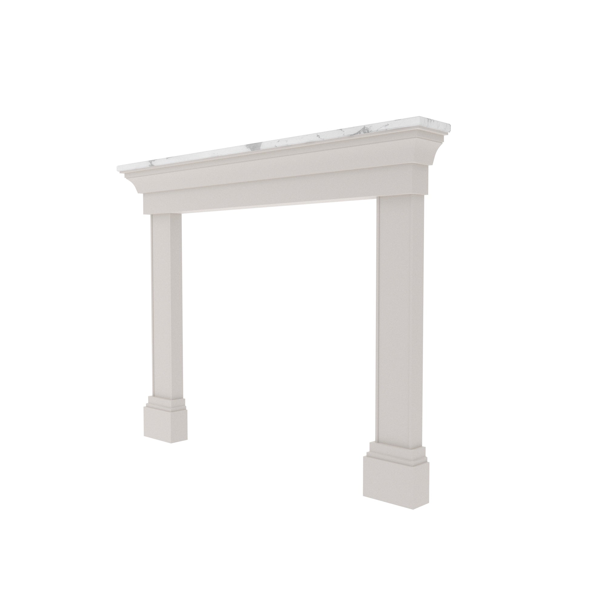Classic White Fireplace Mantel with Square Column Design Fire Mantel