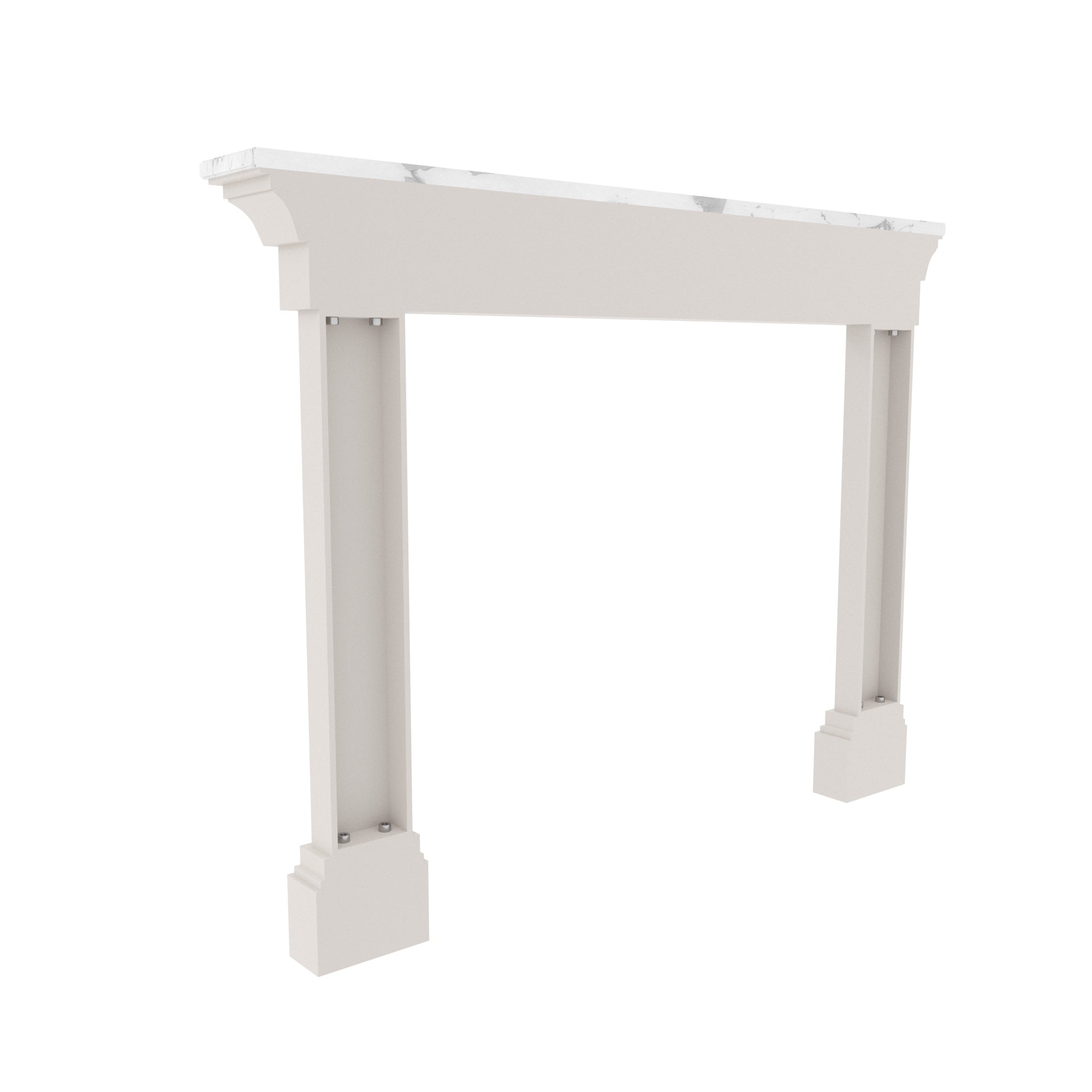 Classic White Fireplace Mantel with Square Column Design Fire Mantel
