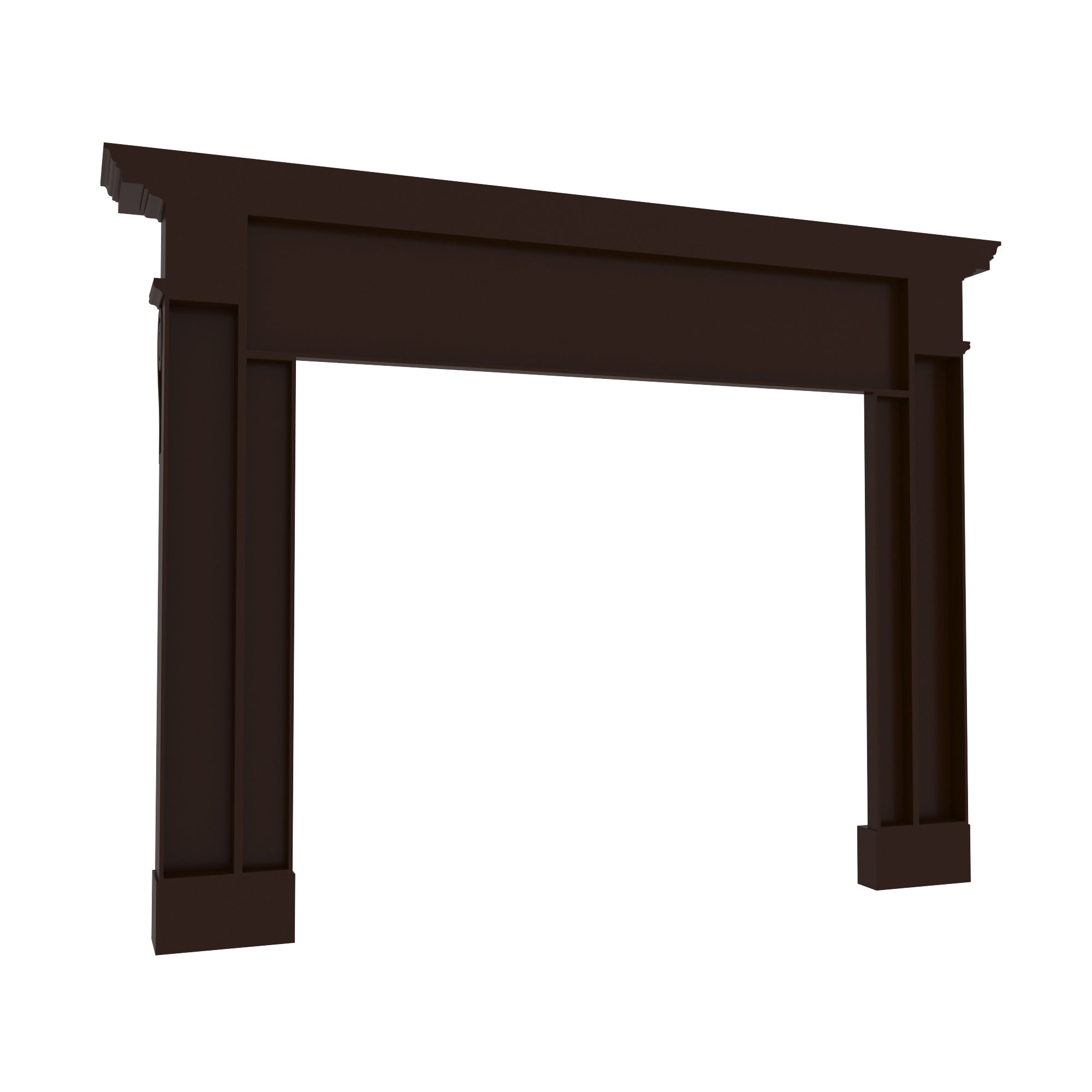 Traditional Dark Wood Fireplace Mantel with Carved Rosette Details Fire Mantel