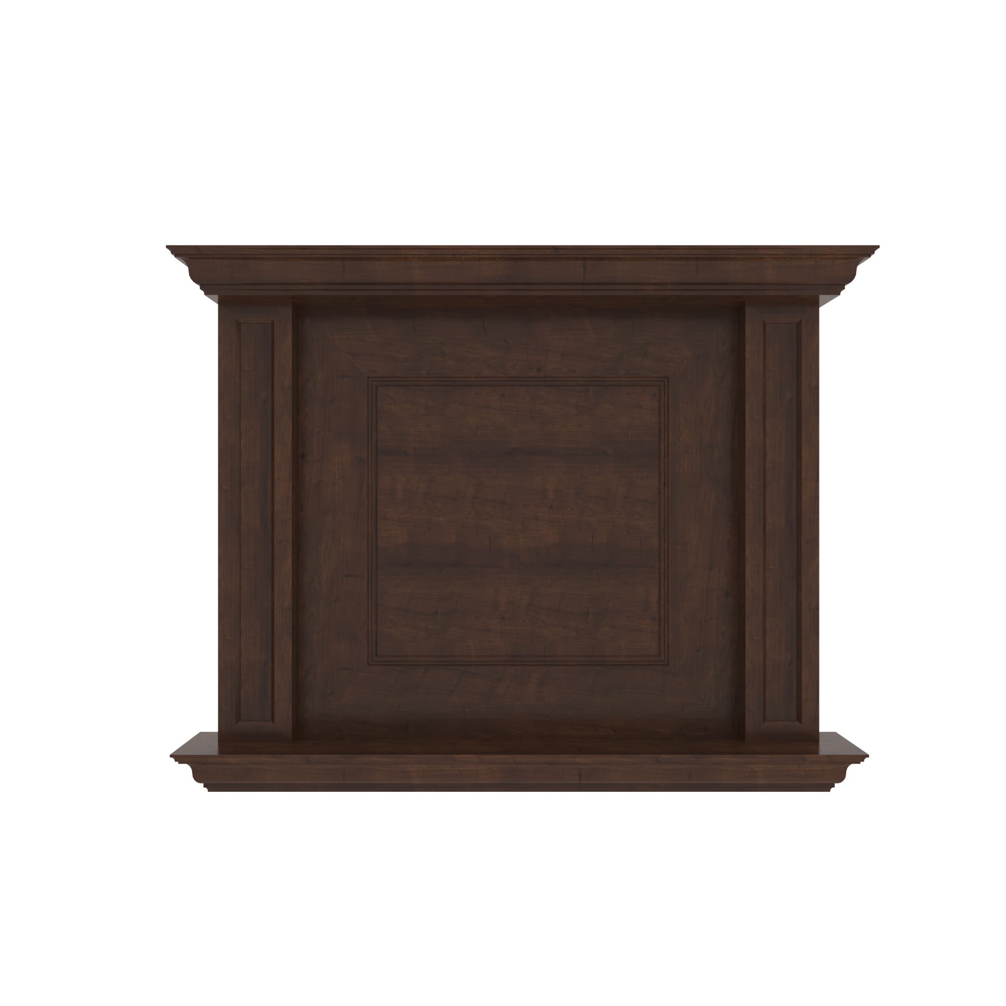Fireplace Mantel TV Frame - Handcrafted Wooden Surround with Crown Moulding Tv stand