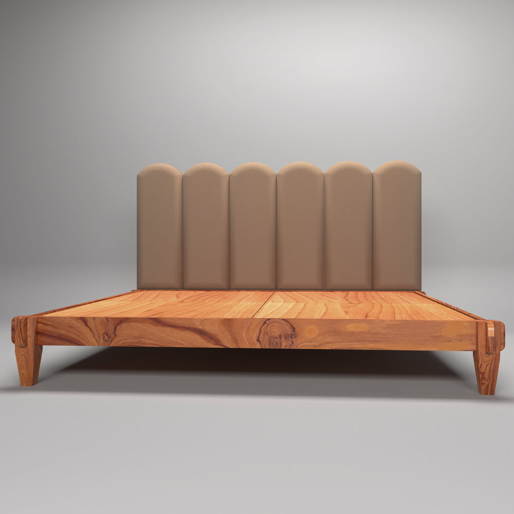 Solid wood upholstered Headboard Classic Design Bed (Teak wood)