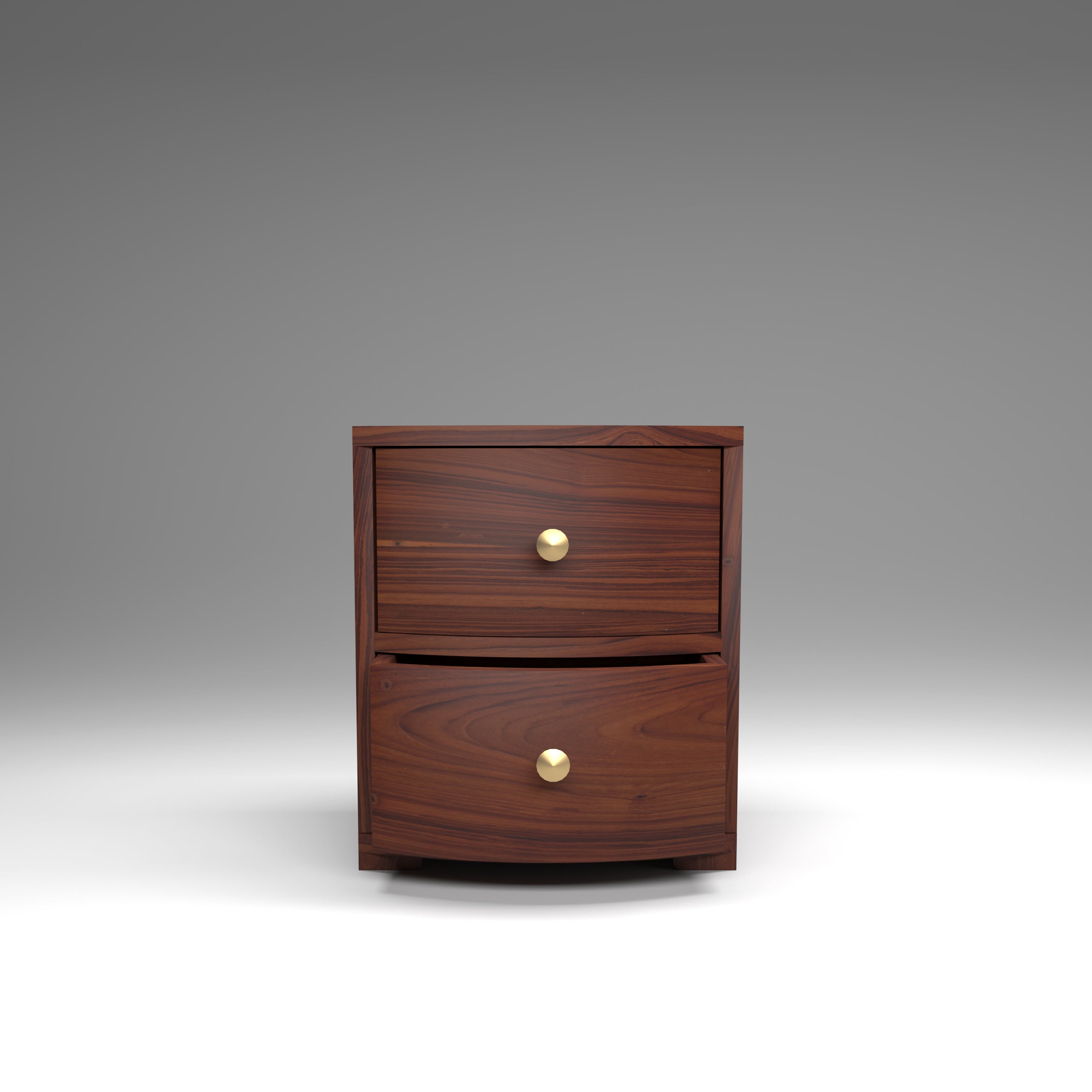 Curved Double Drawer Handmade Compact Desk Chest Desk Organizer
