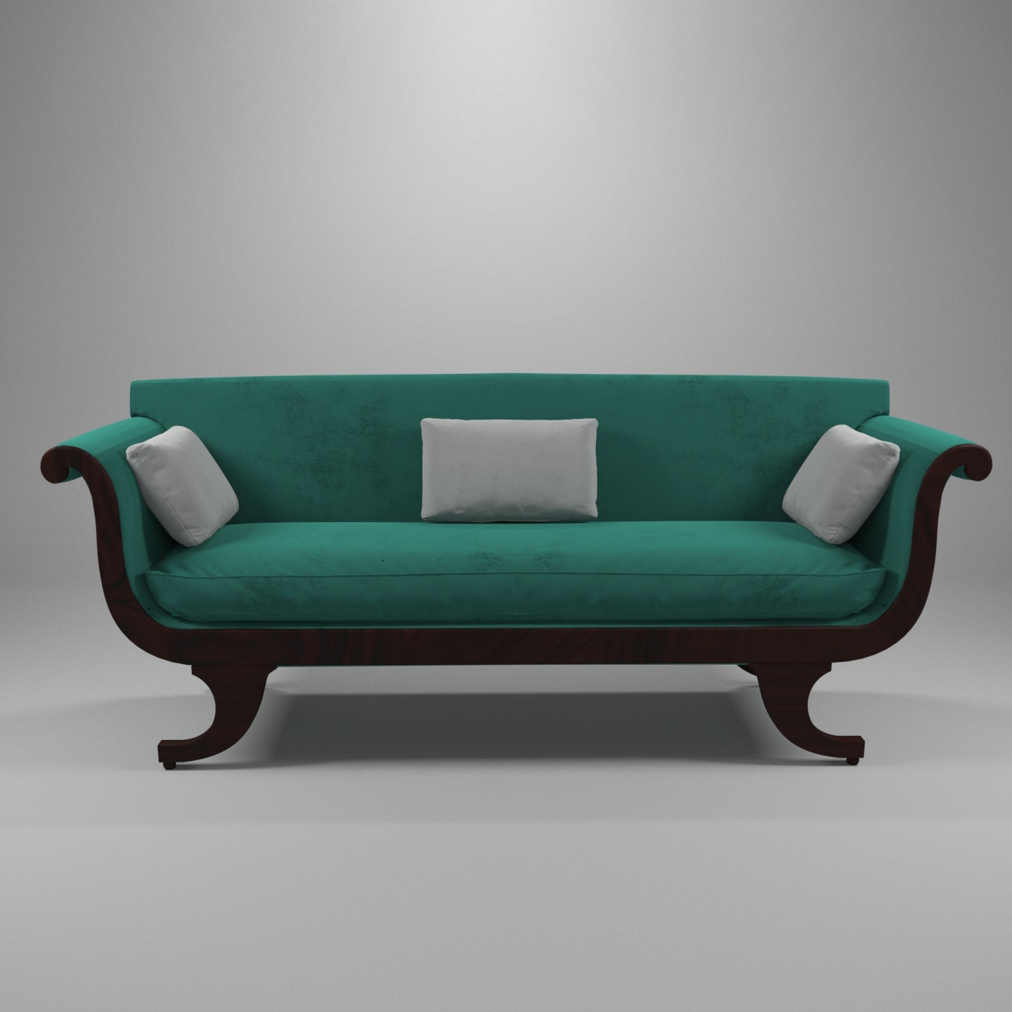 Traditional southern colonial era curved arms and legs 3 seater sofa Sofa