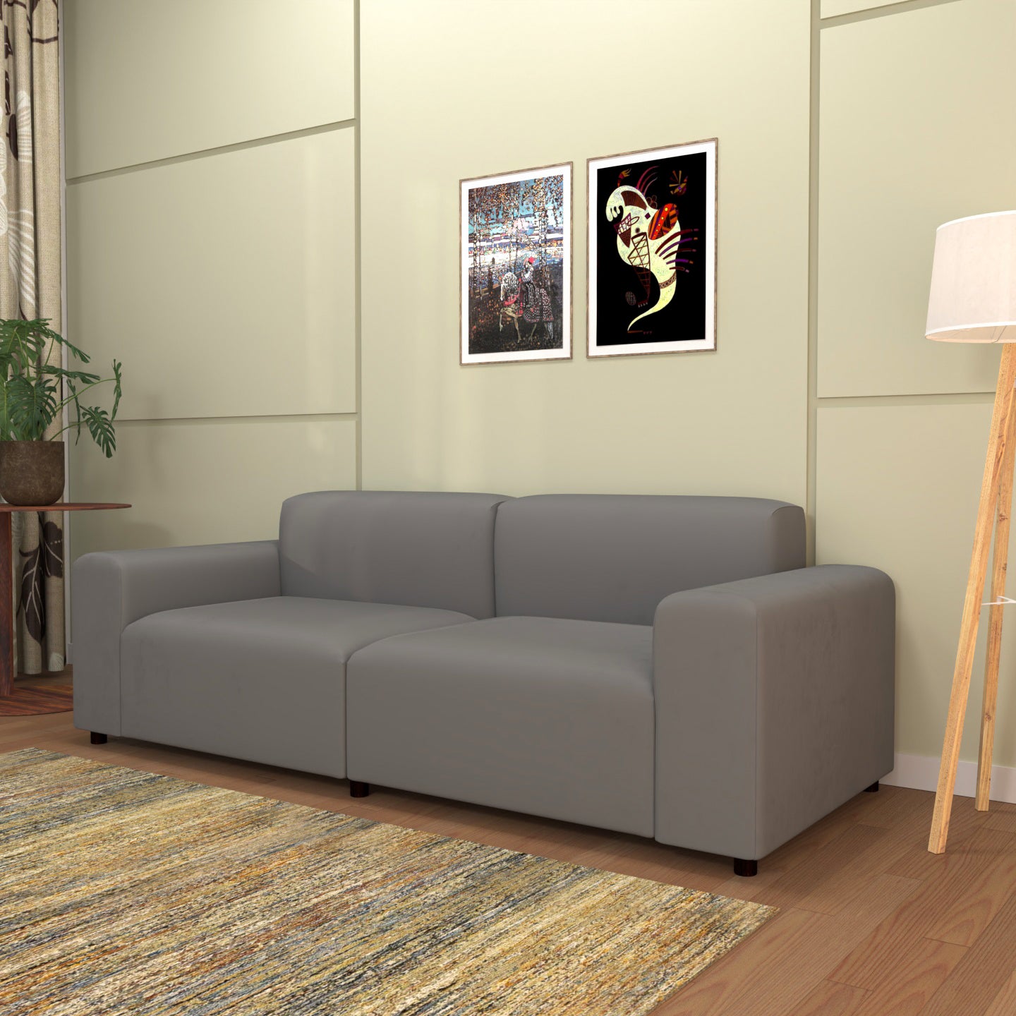Antique Greater Gray Light Comfort 2 Seater Sofa for Living Room Sofa