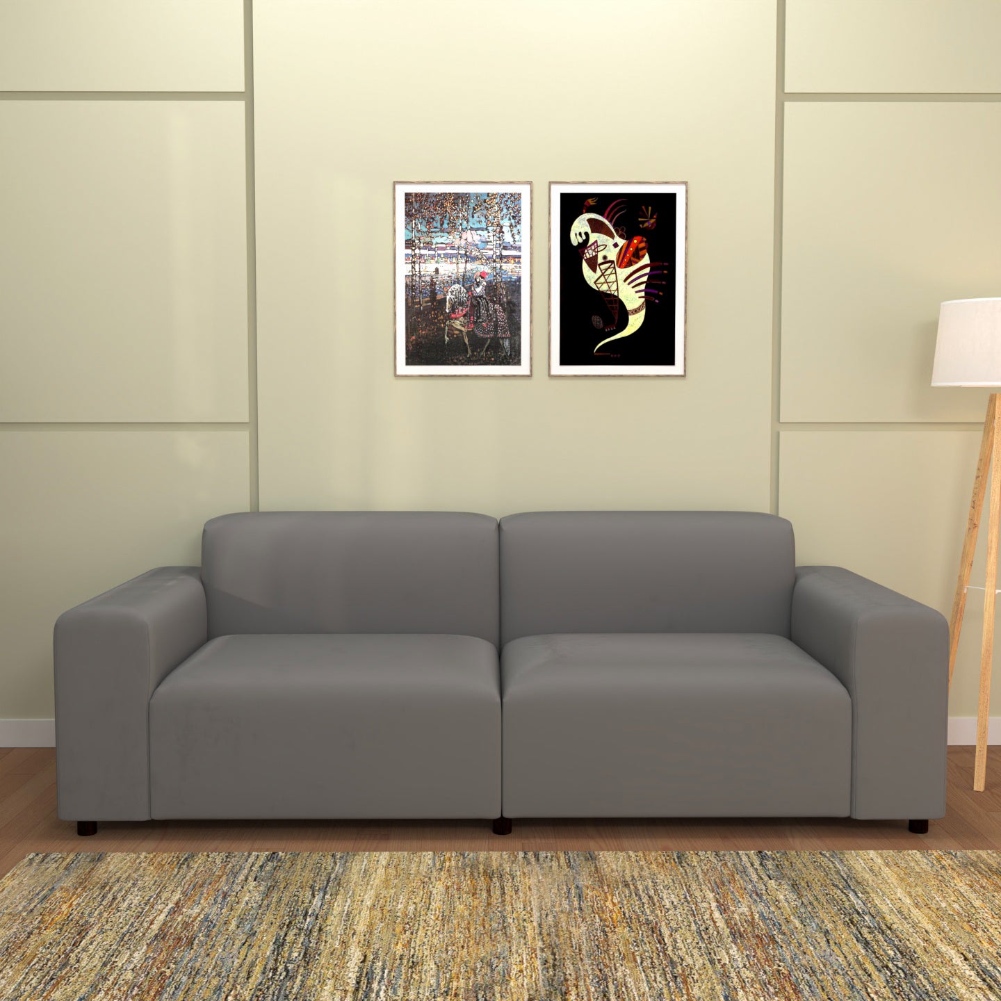 Antique Greater Gray Light Comfort 2 Seater Sofa for Living Room Sofa