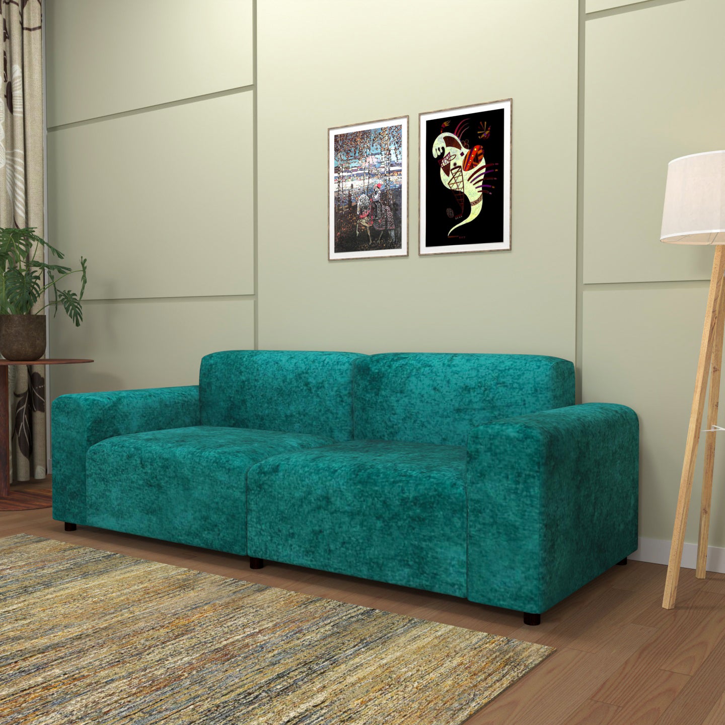 Blue Sea Water Coloured Comfort 2 Seater Sofa for Home Sofa
