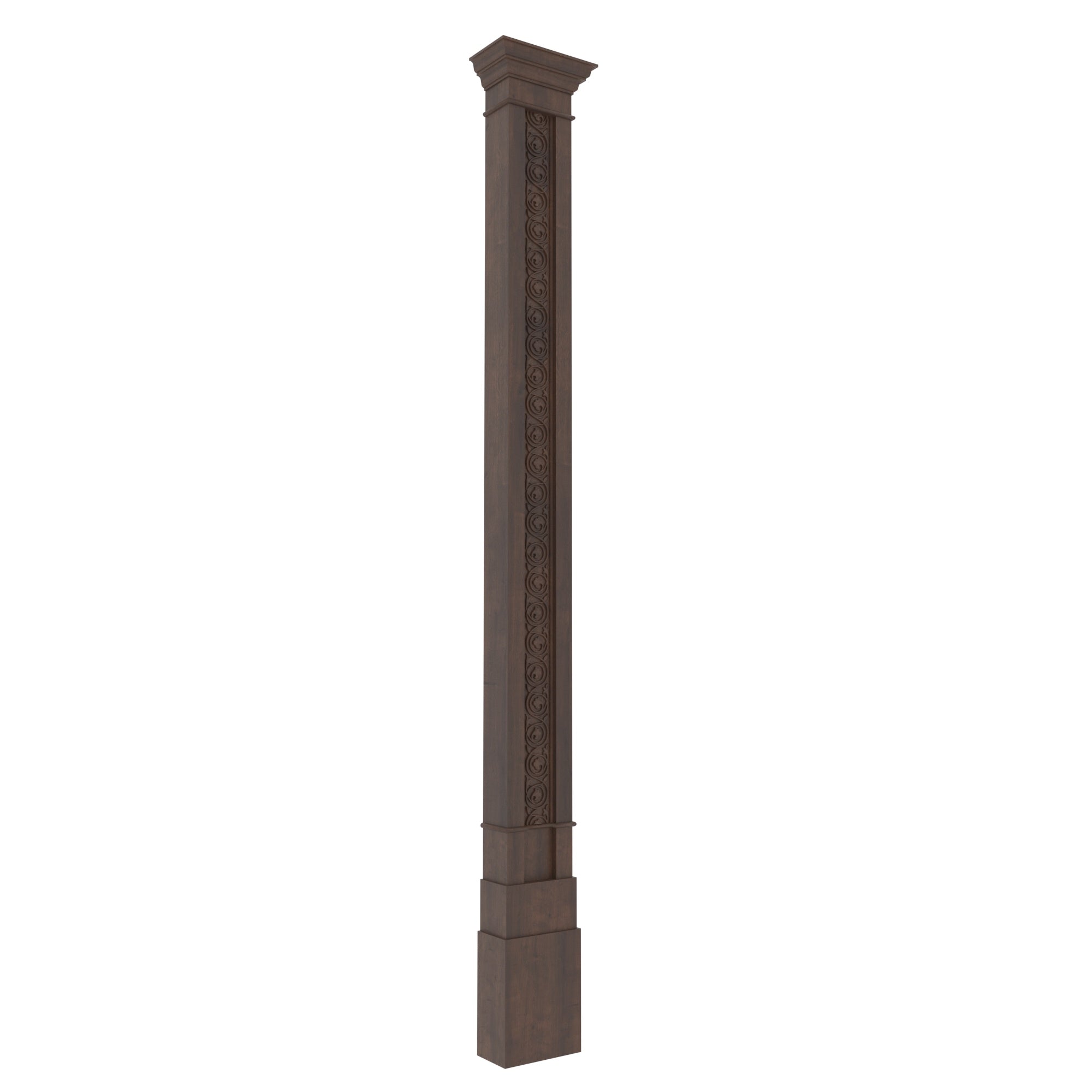 Hand-Carved Floral Vine Decorative Pillar Pillar